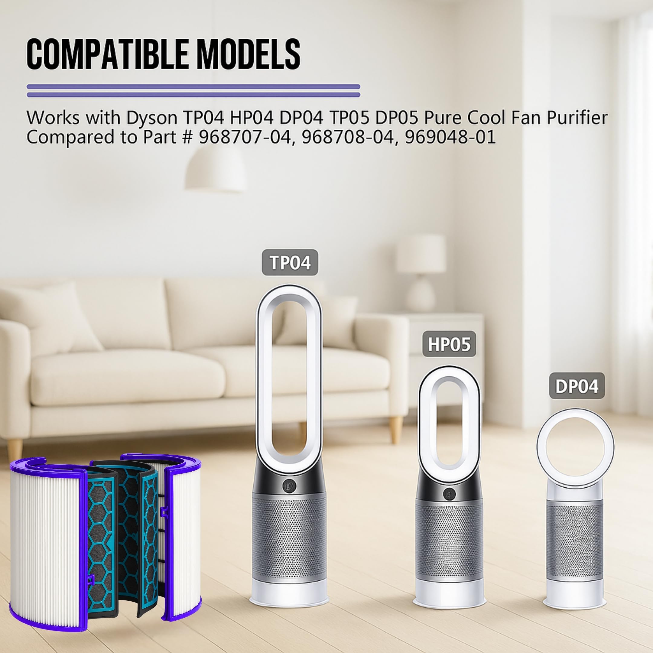 Amazon.co.jp: Nispira HP04 TP04 交換用フィルター ダイソン 空気清浄