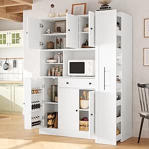 Amazon.com: Merax 70 Inch Traditional Freestanding Buffet with Hutch ...