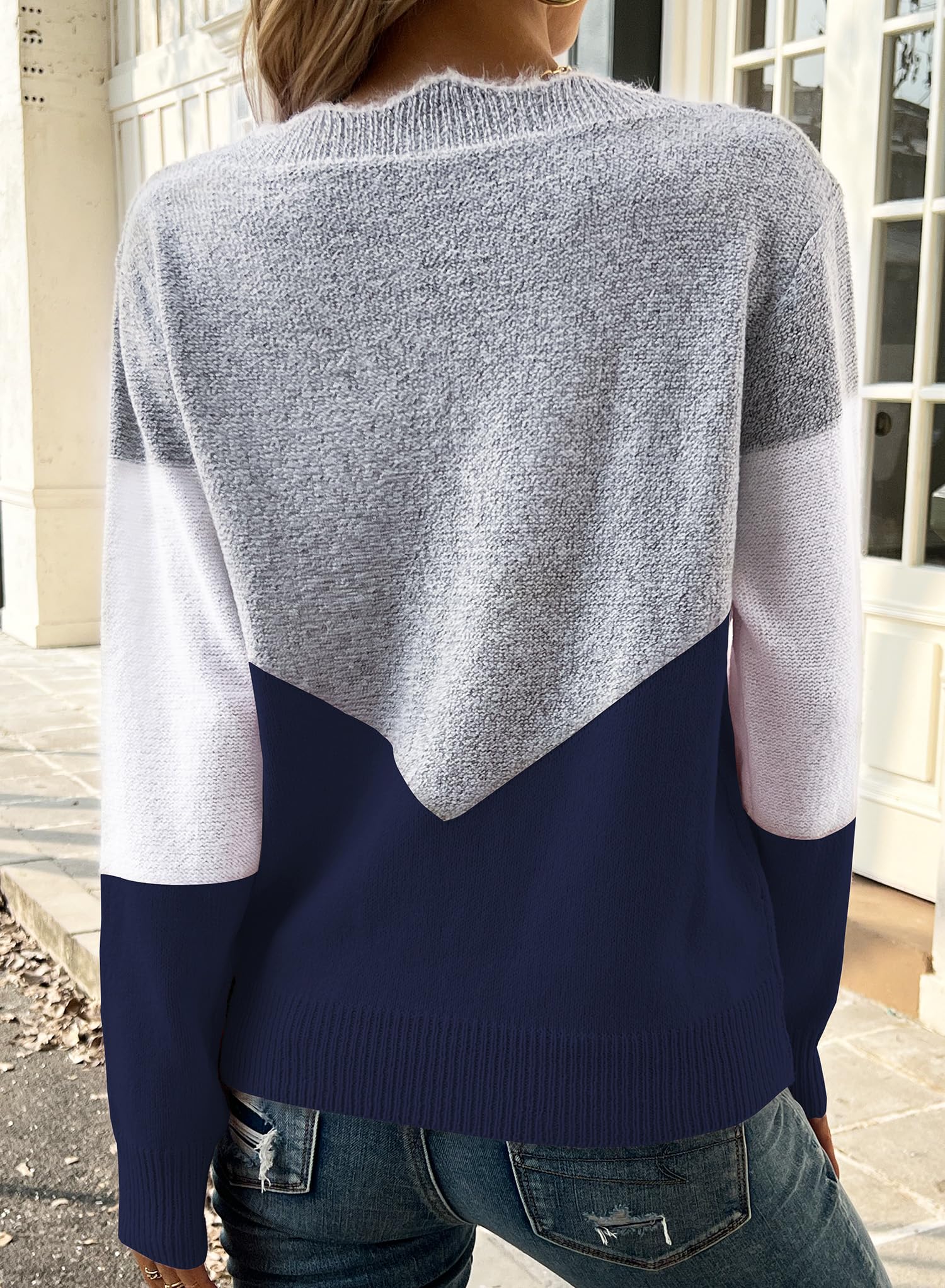 Ranphee Maglione Donna Invernale Elegante Abbigliamento Oversize Manica Lunga Patchwork Maglioni