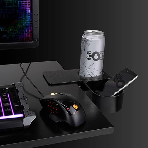 Miniatura 2 de ENHANCE Soporte para tazas de escritorio con clip, abrazadera organizadora de escritorio, soporte para botella de agua, soporte remoto, accesorios