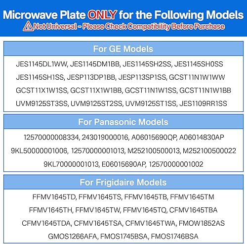Miniatura 2 de Placa de repuesto para microondas de 12.5 pulgadas para Panasonic 12570000008334, Frigidaire 5304509437, GE ES1145DL1WW y más bandeja giratoria de