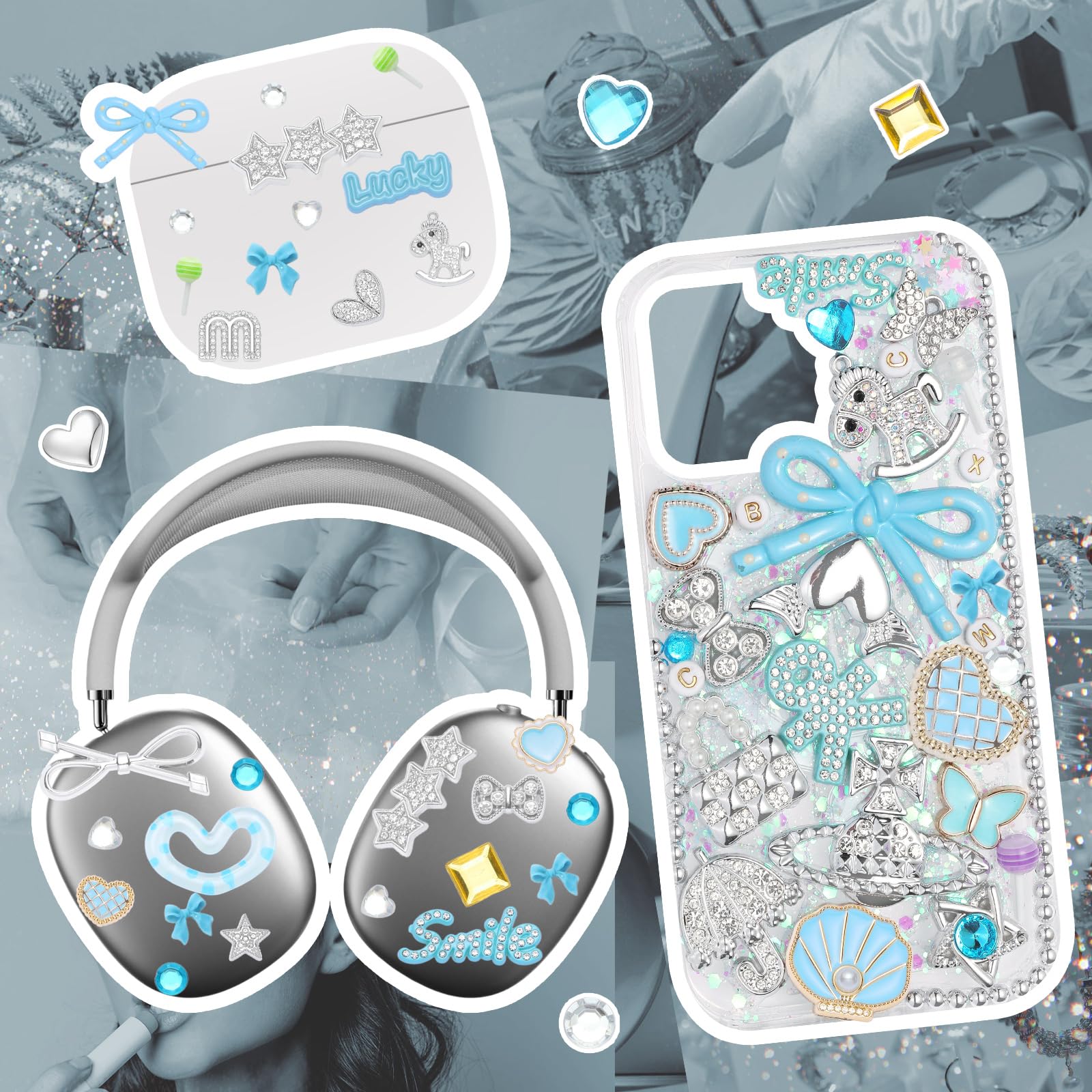 EIiovcnya 2380 szt. Junk Case zestaw zawieszek - DIY zawieszki do telefonu