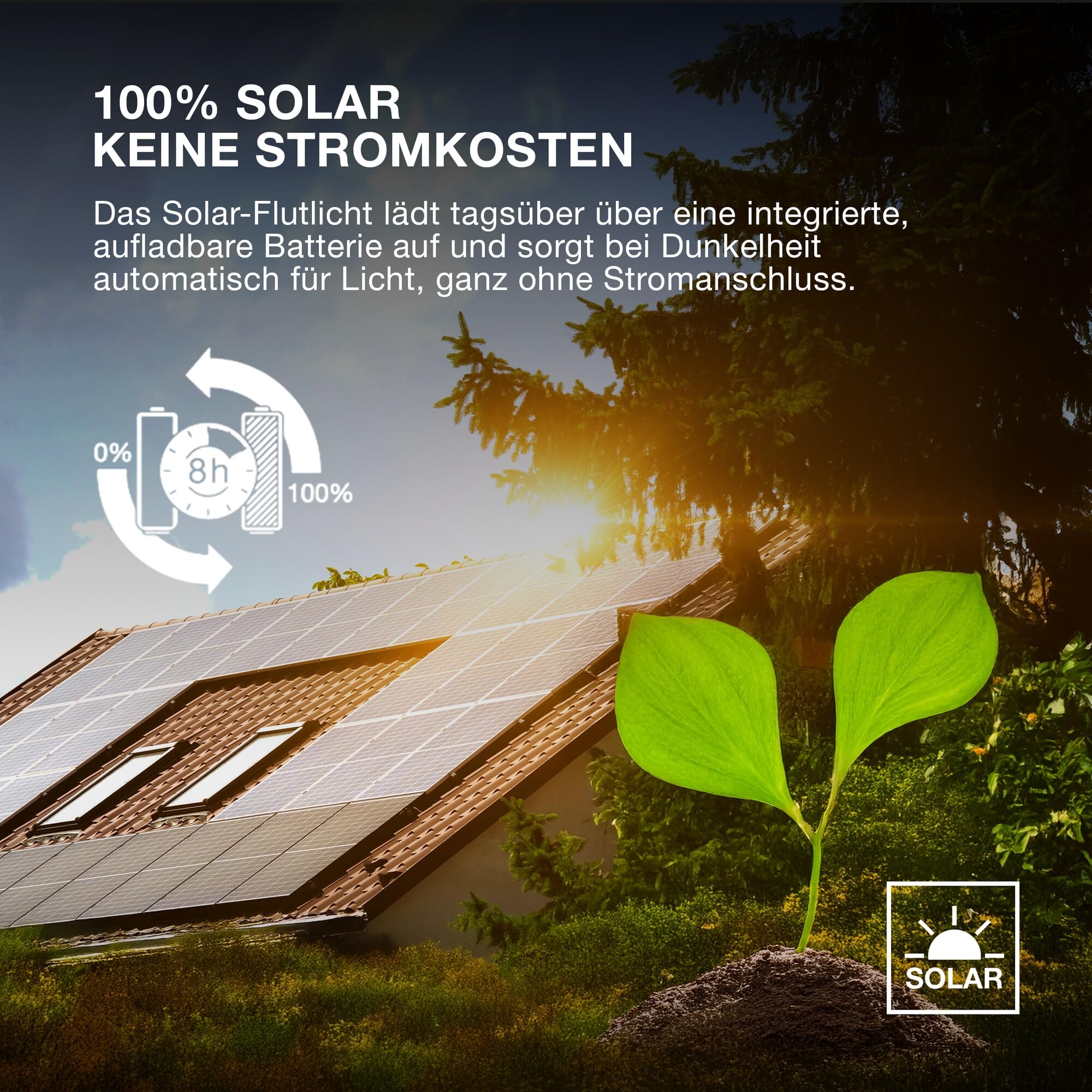 Osram LED-Solar-Außenleuchte Endura Outdoor schwarz mit Flutlicht und Solar-Panel, 5 m langes Kabel, mit Fernbedienung und PIR-Bewegungsmelder, 30 W, 4500 lm, 840, 4000 K Lichtfarbe, EEK A | ENDURA Flood Split Solar Sensor, Outdoor Lanterns, Schwarz, 3500