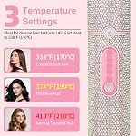 2-in-1 Cordless Mini Travel Hair Straightener Curler Flat Iron | Pink Rhinestone shell, titanium flat iron, anti-frizz smooth styling, 5000mAh USB-C recharge, 3 temp, on-the-go touch-ups