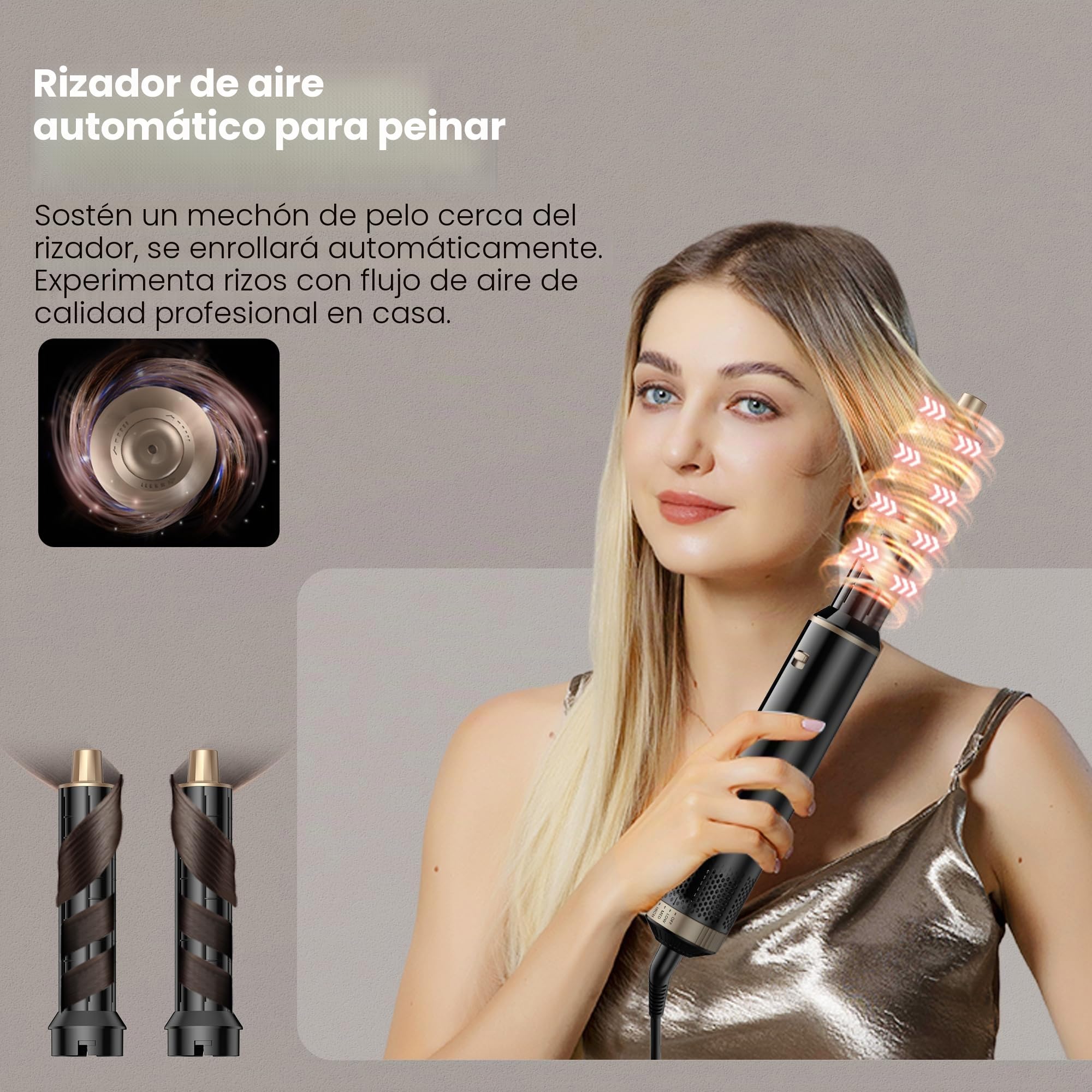 hair dryer brush Secador 5 en 1 Secador Moldeador de Pelo 5 Cabezales Intercambiables 3 Temperaturas moldeador pelo Cepillo Secador Pelo uego de Brochas para Secar el Cabello