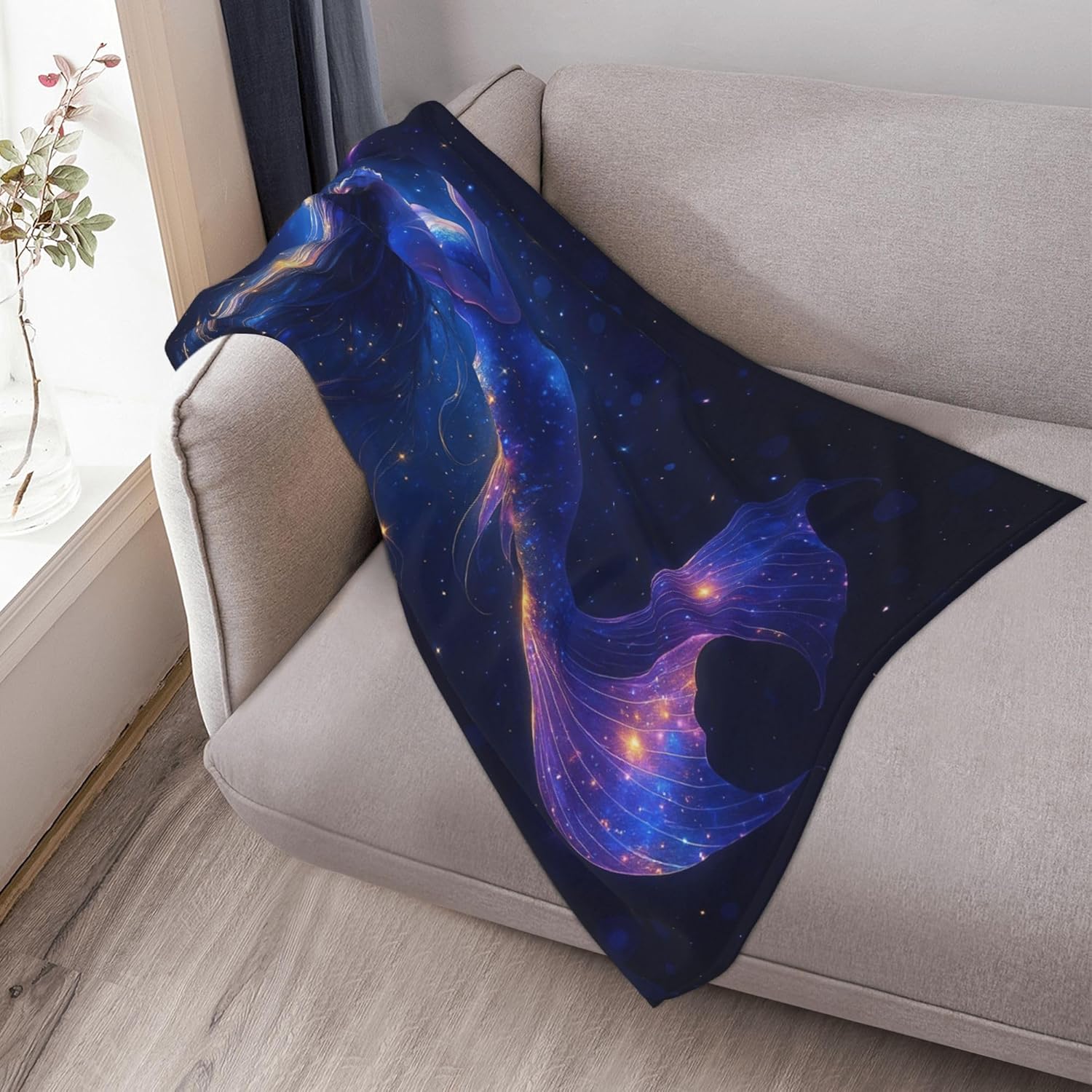 Mermaid Throw Blanket Soft Warm Cozy Mermaids Blankets Fuzzy Plush Fleece Mermaid Blanket Gifts for Couch Bed Sofa Home Decor 40''X50'' - Image 4