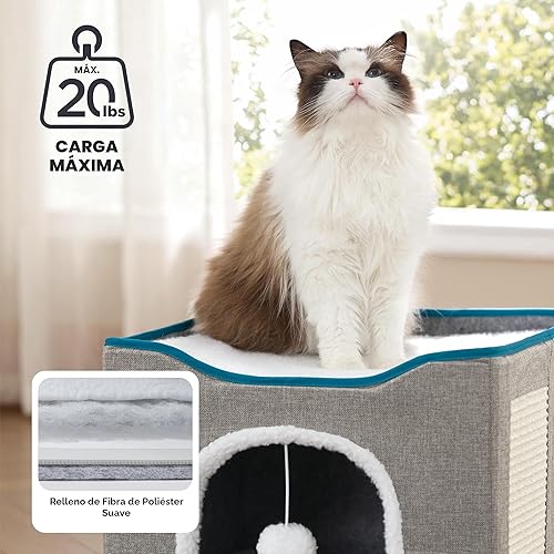 Bedsure Cat Beds for Indoor Cats — side view showing full product dimensions