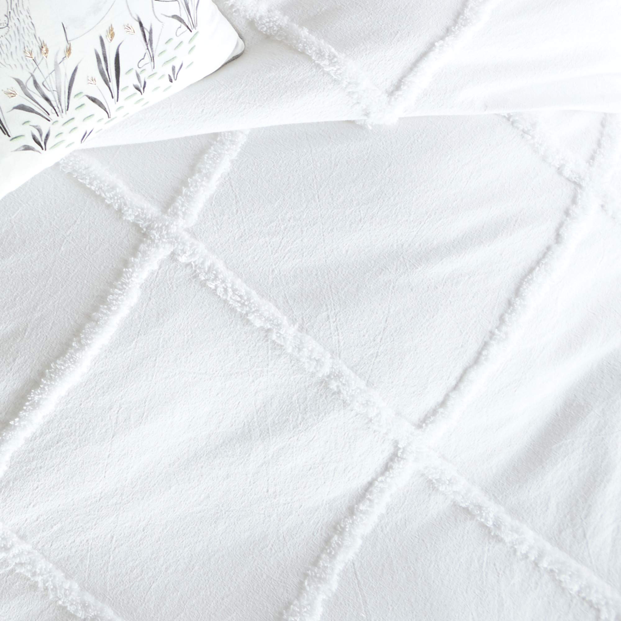 Peri Home 100% cotone 3 pezzi piumino e federa set (ciniglia bianca leopardo, completo/queen