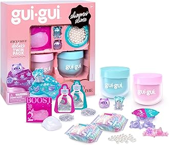 GUI GUI Slime Kit for Kids - Scented Shimmer Deluxe Duo Pack, Iridescent Slime for Kids, 5 Step DIY Process to Customize Your Ultimate Glow-Up, Resealable and Reusable Container, ASMR Experience