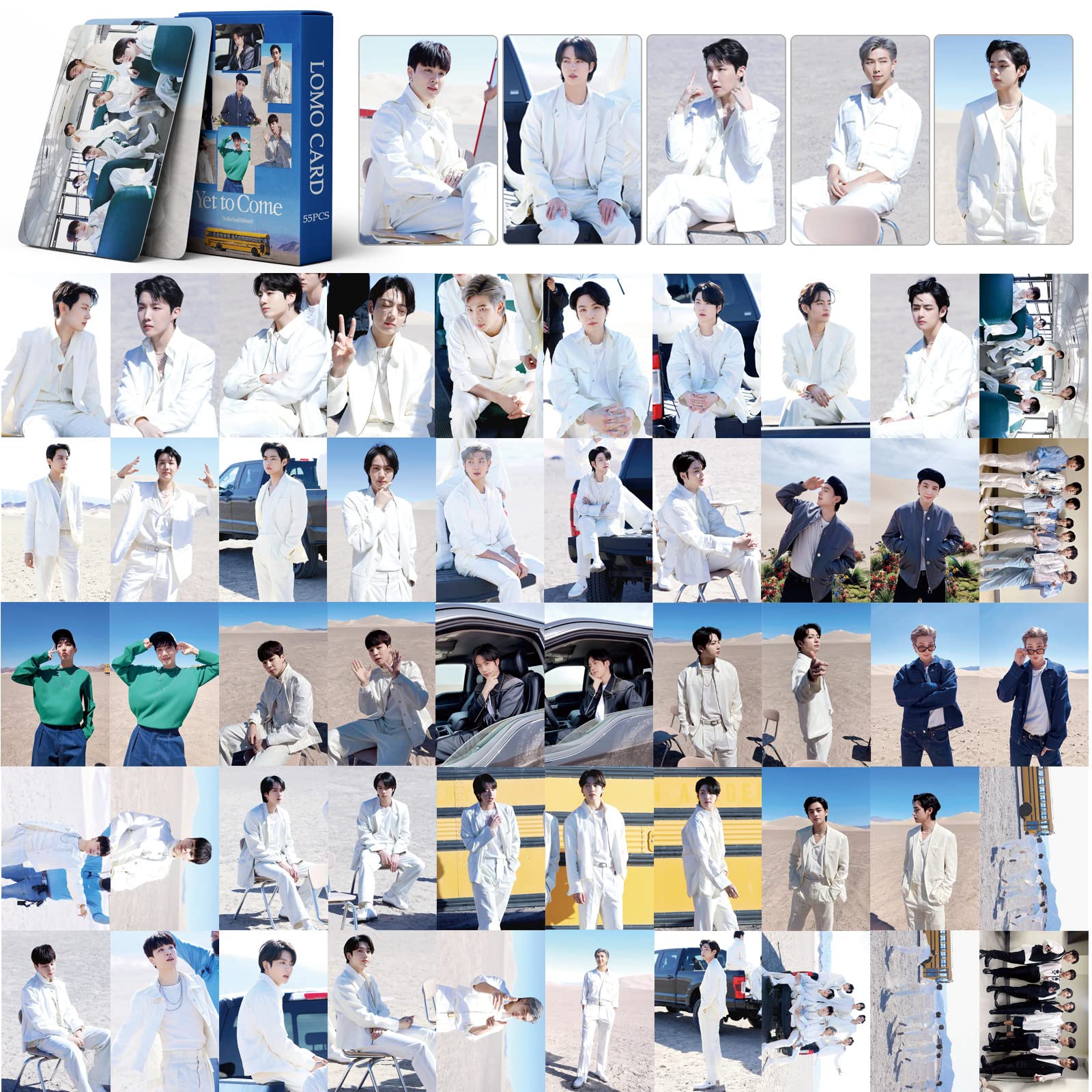 ELEFAD 55pcs BTS Lomo Cards - Bangtan Boys Yet to Come Album Postcards - Trading Card Gift for Army Fans