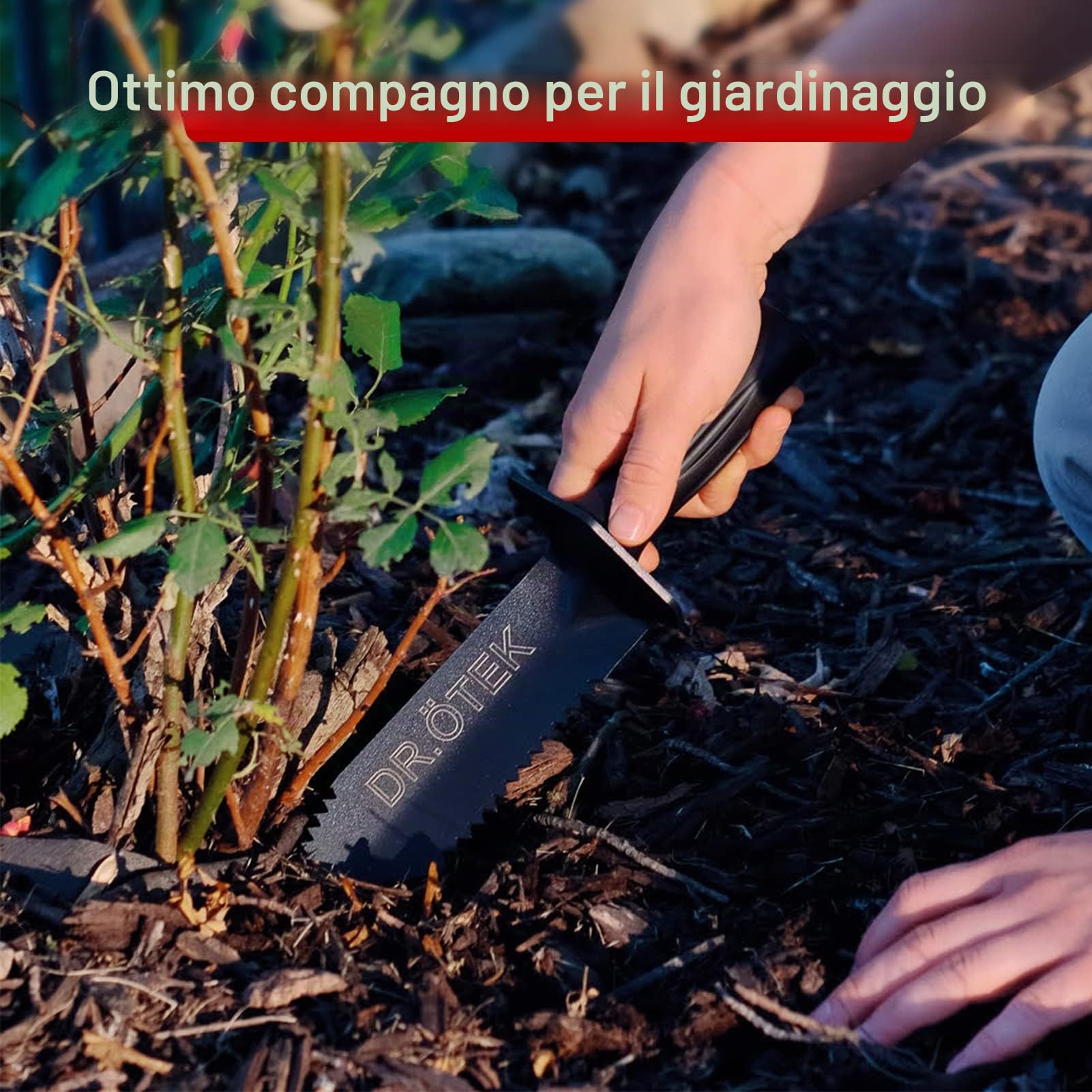 DR.ÖTEK Detectores De Metales Accesorios Pala Multifuncional, Edge Digger con Funda,Herramienta De Excavación con Escala de Medición de Profundidad para Jardinería, Camping, Paisajismo