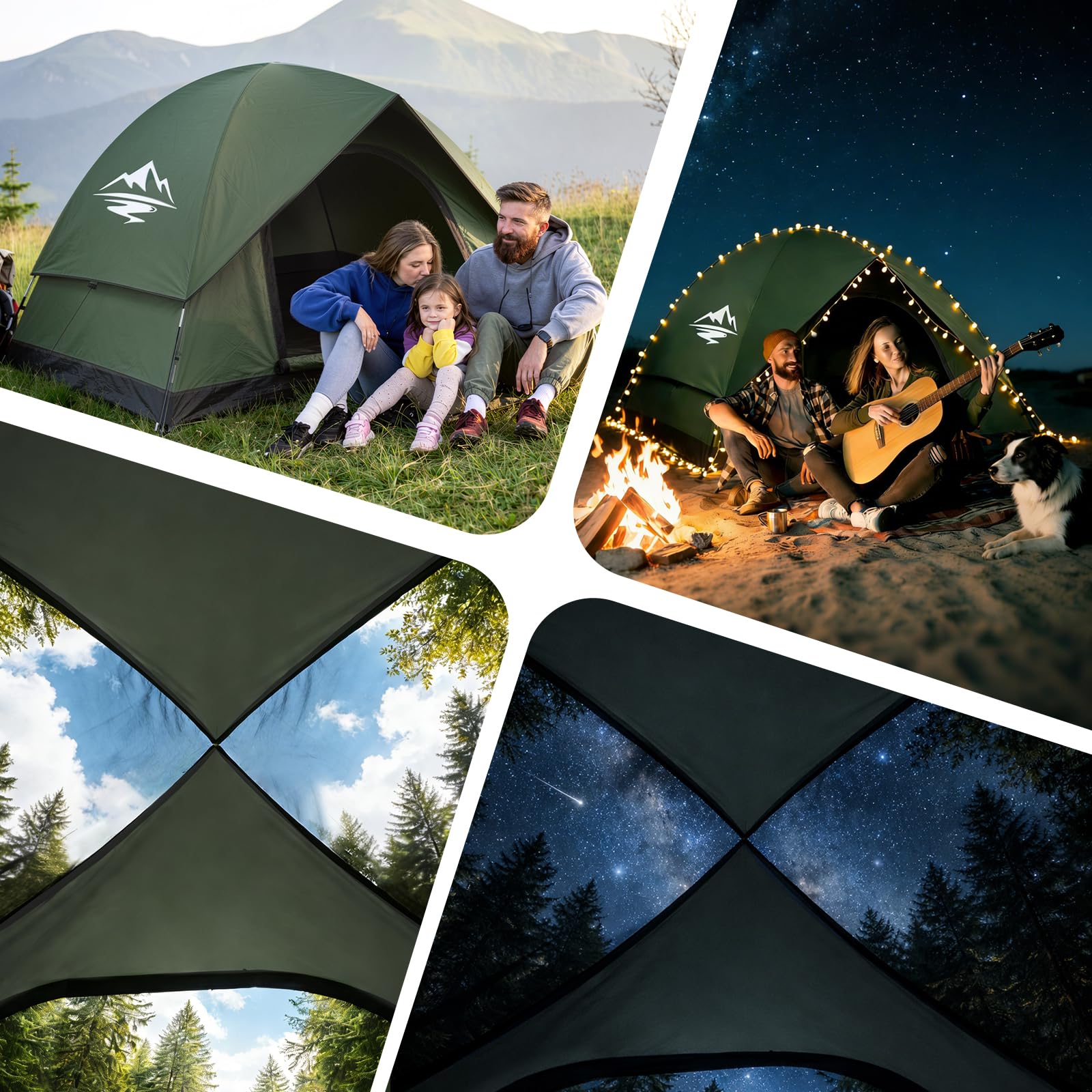 Zelt 2-3 Personen Camping Zelte - Ultraleichte Campingzelt Kuppelzelt Winddicht 3-4 Saison mit Abnehmbarer äußerer Zeltplane, Kleine Packungsgröße, Geeignet für Camping Wandern Backpacking Familien