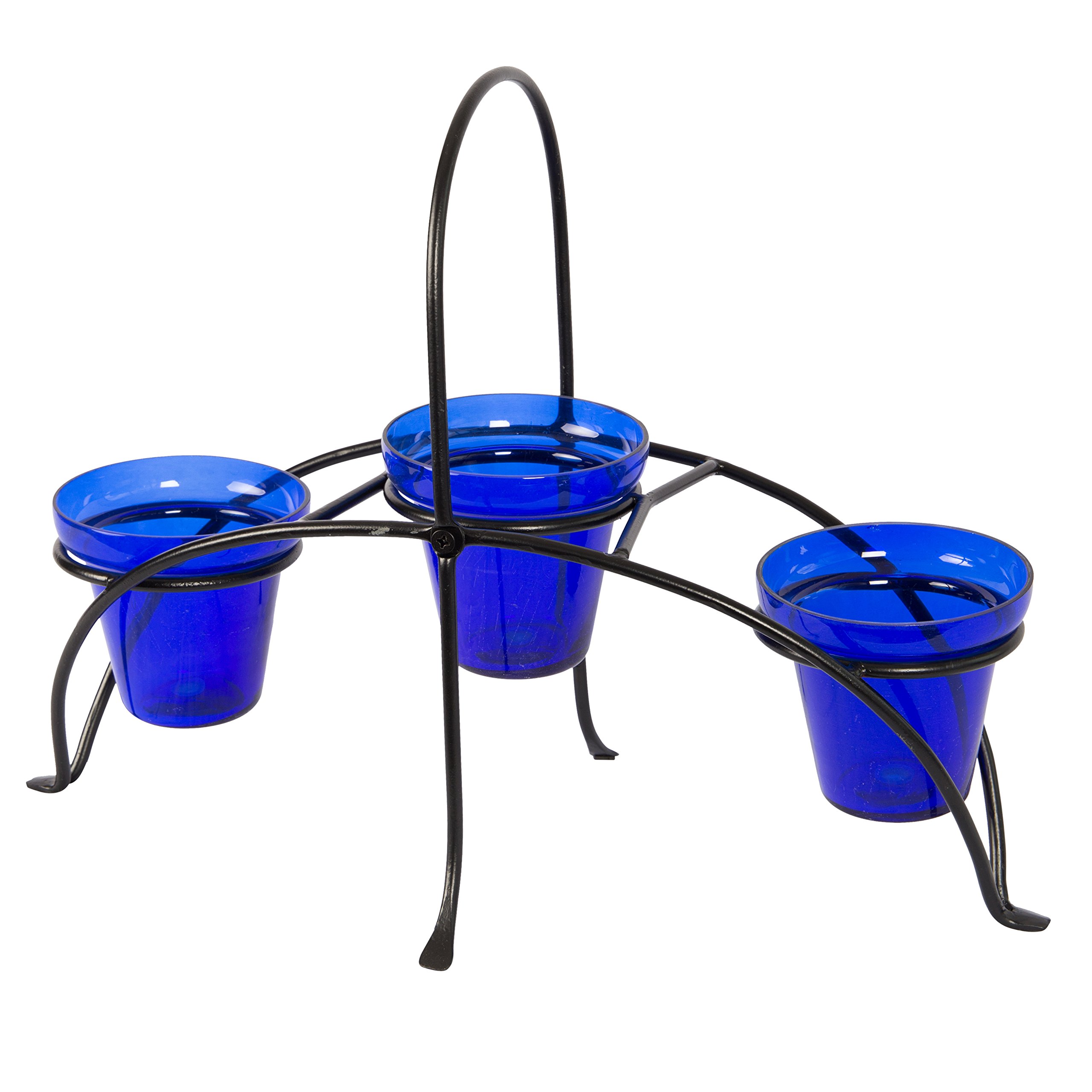 Achla Designs FC-01 Herb Flower Pot Caddy Plant Stand, Black