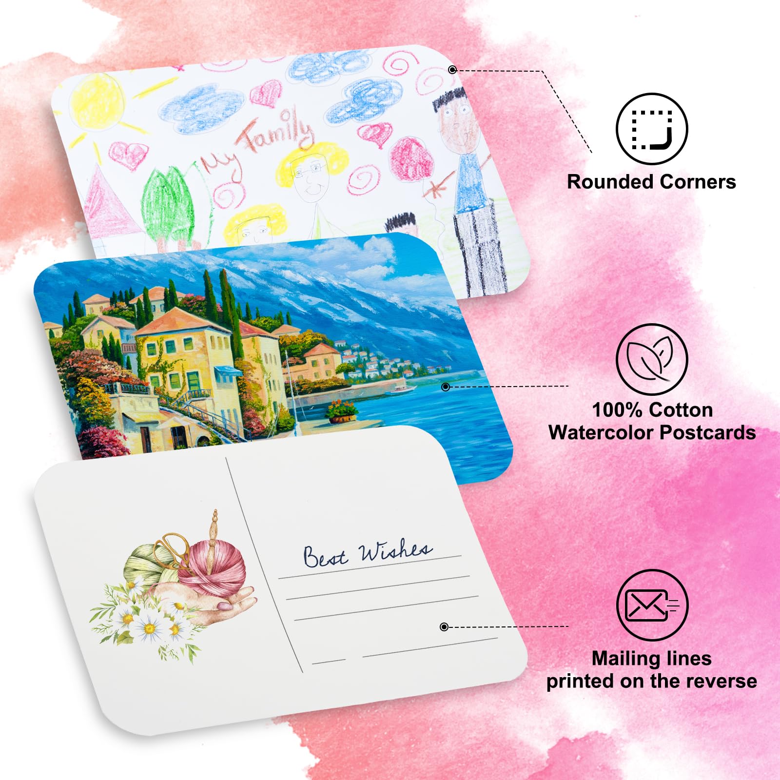 PATIKIL 100 Sheets Watercolor Postcards - Image 3
