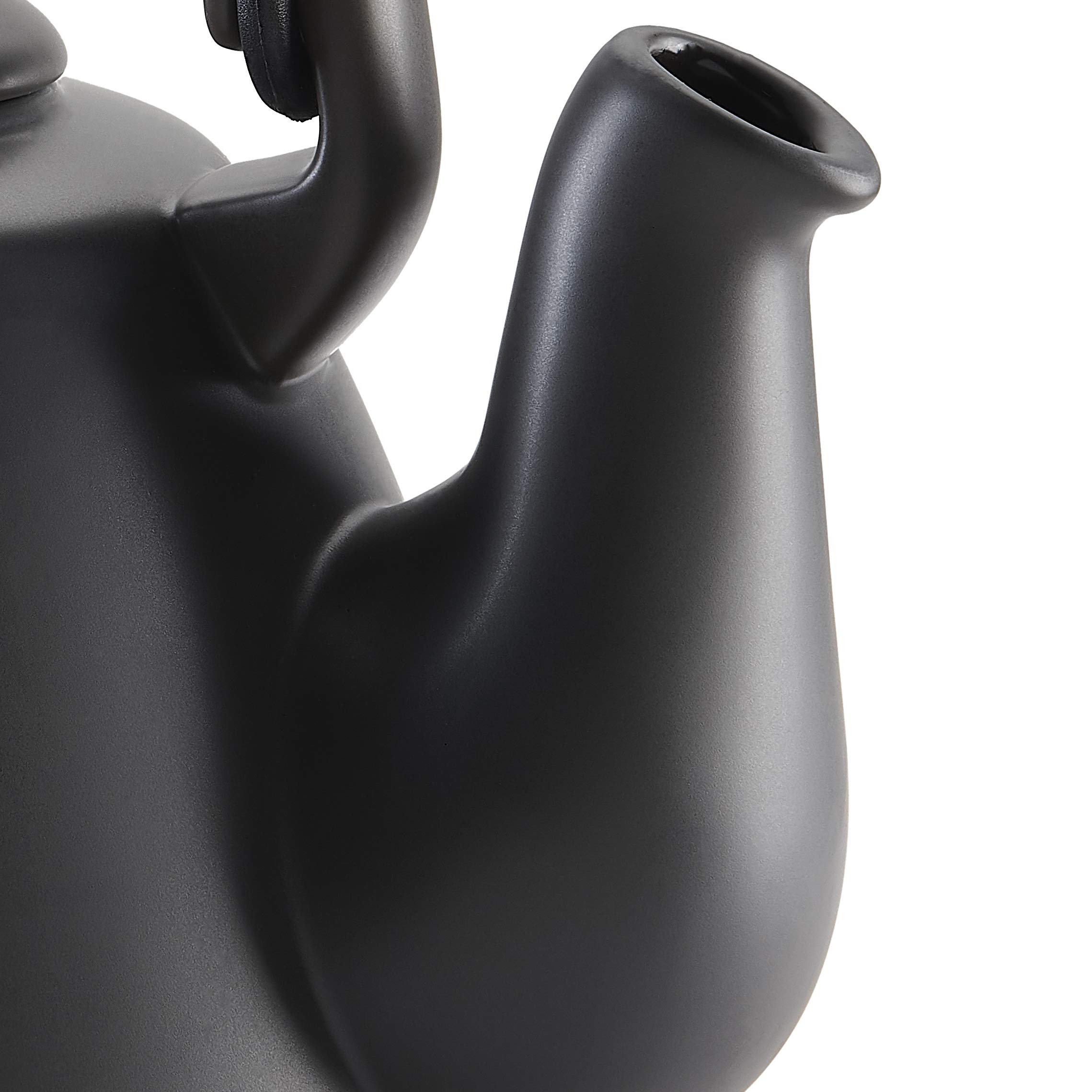 Czajnik ceramiczny "Tropeiro" w stylu retro, pojemność 2300 ml, grafitowy kolor do gazowej kuchenki elektrycznej