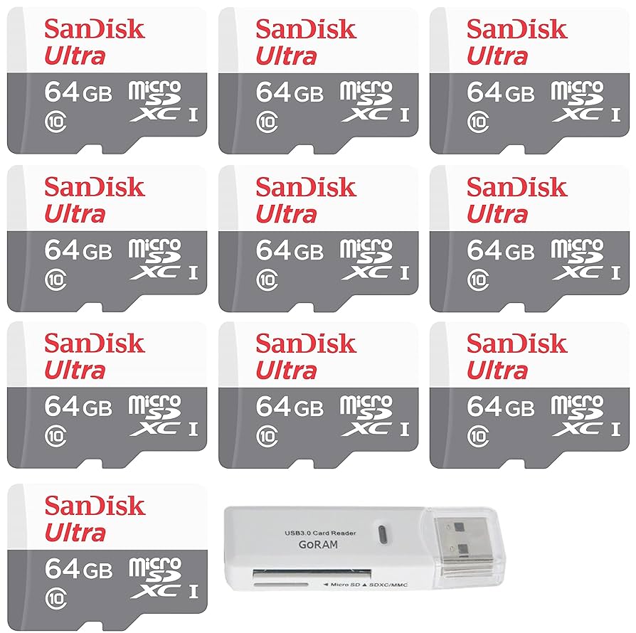 マイクロSDカード microSD 64GB 10枚セット  SanDisk Amazon.com: SanDisk 64GB Ultra (10 Pack) MicroSD Class 10