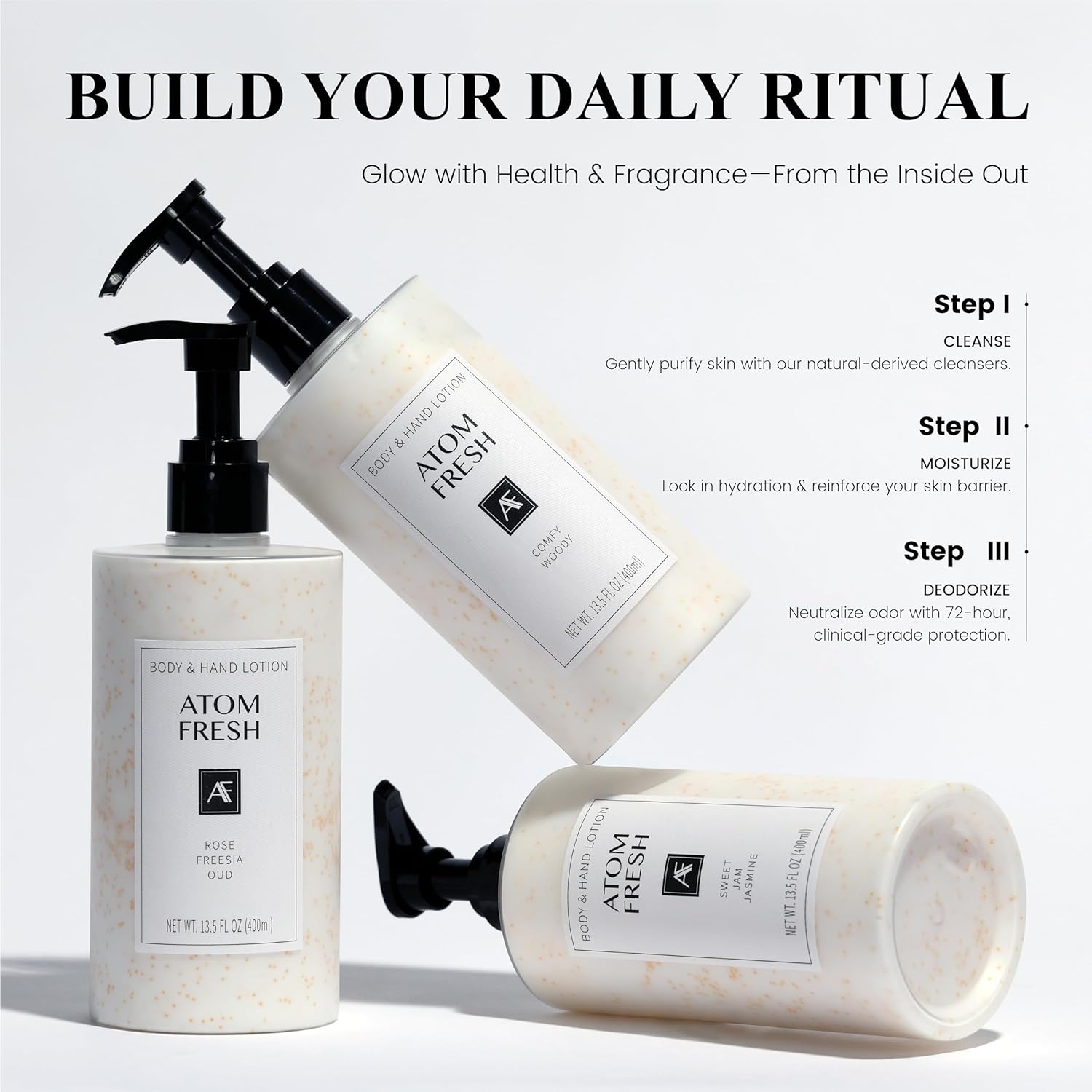 Atom Fresh Body Lotion for Women, Hydrating & Firming Body Moisturizer for Dry Skin, Ceramide & Niacinamide Skin Barrier, Non-Greasy Vitamin E Lotion, Ocean Breeze Scent, 13.5 fl oz - Image 7