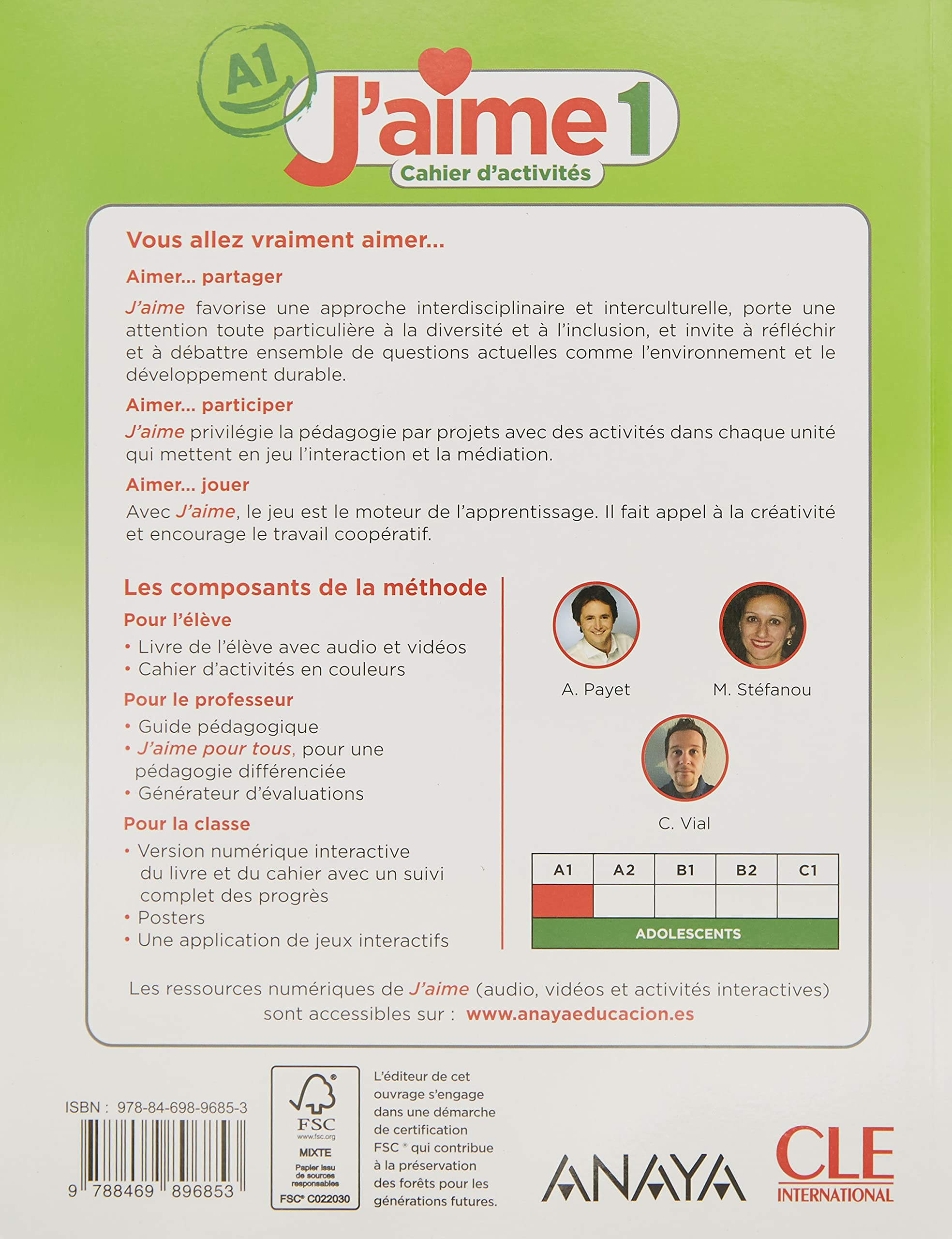 J'aime 1. Cahier d'activités