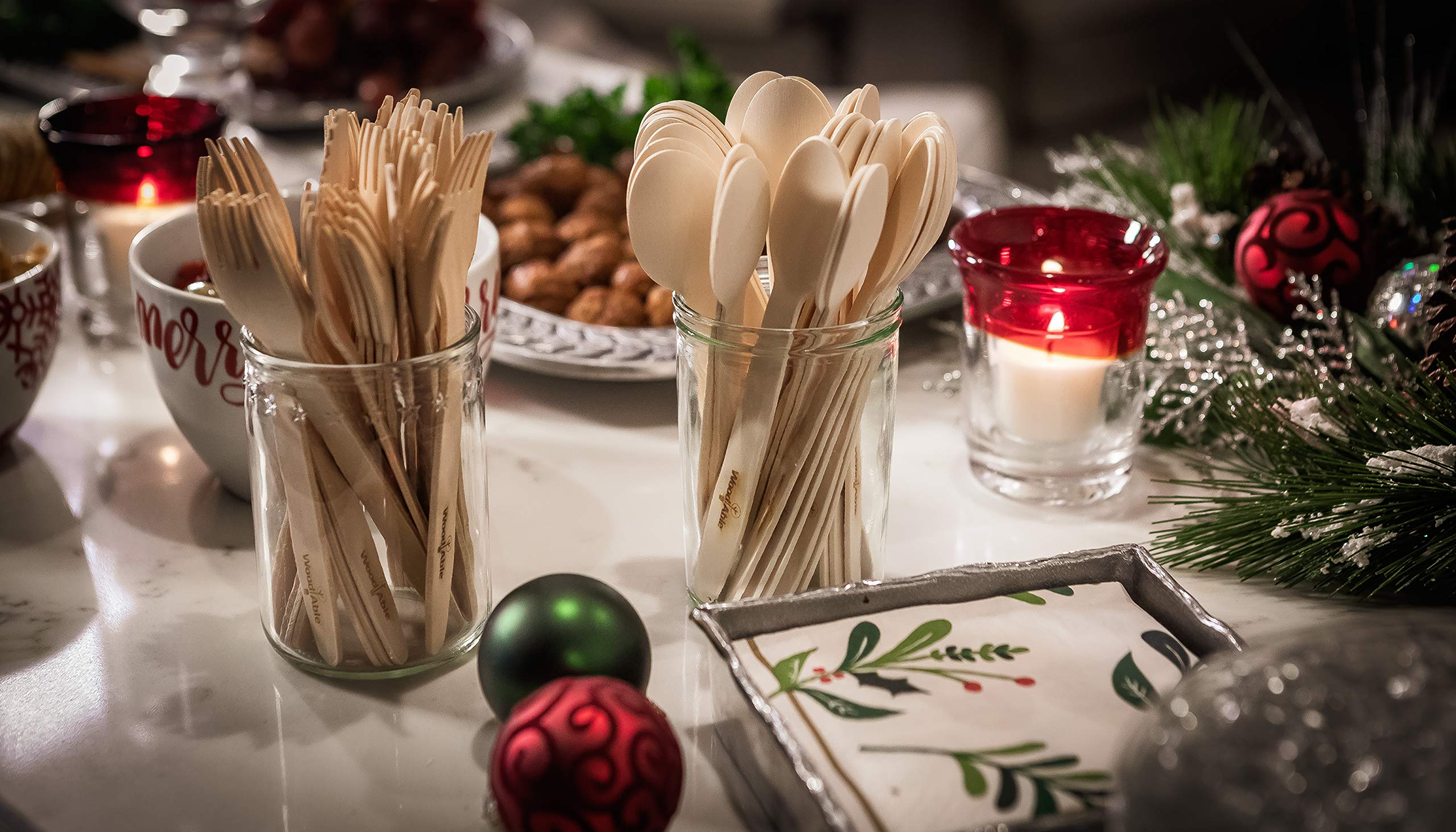 Posate Monouso In Legno Biodegradabili - Pack Da 300 Pezzi, Eco-Friendly E Compostabili - Foto 6