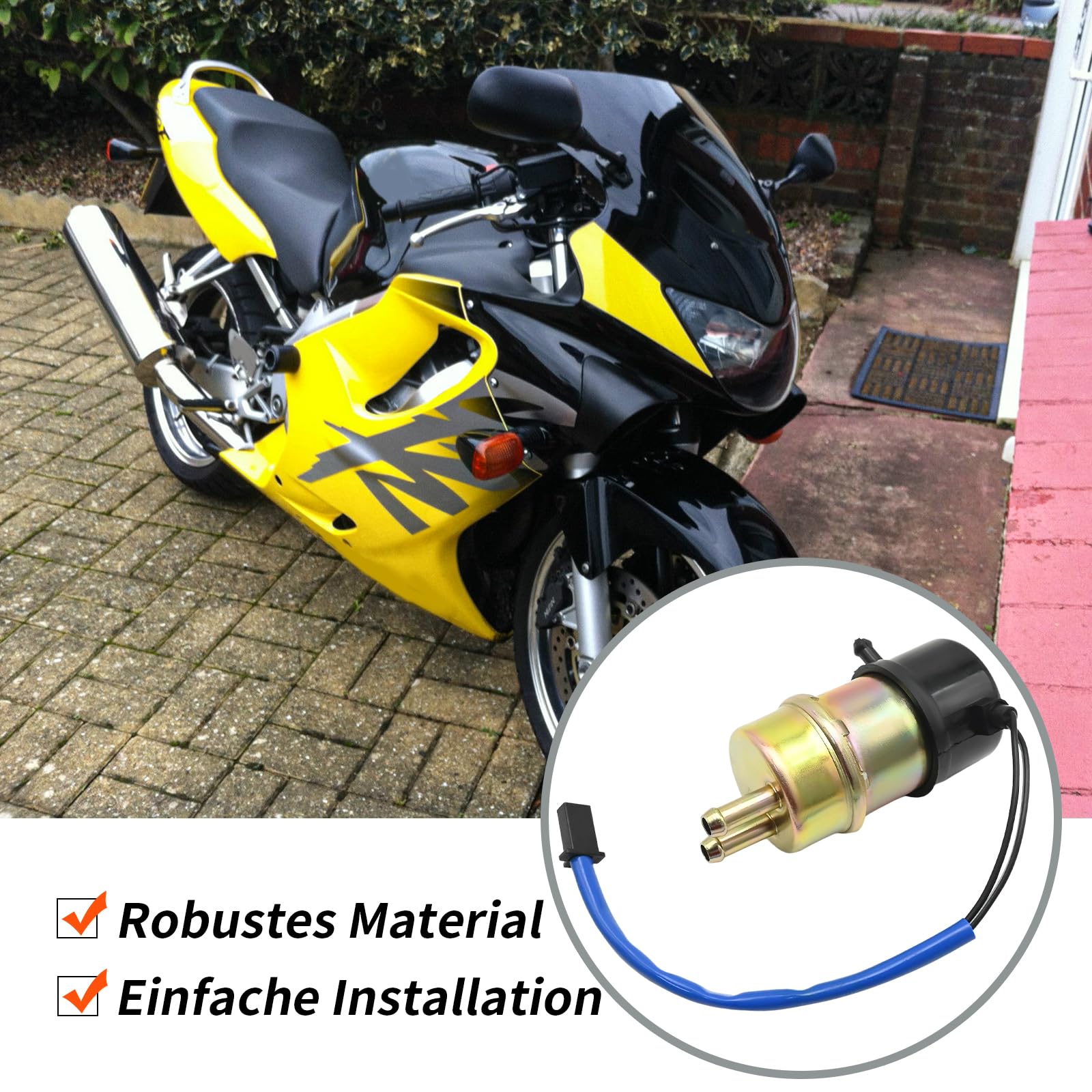 Motorrad-Kraftstoffpumpe, Ersatz für Honda CBR600F CBR600F2 CBR600F3 TRX350 TRX350D, Aluminium 80-LPH Ansaug-Kraftstoffpumpe