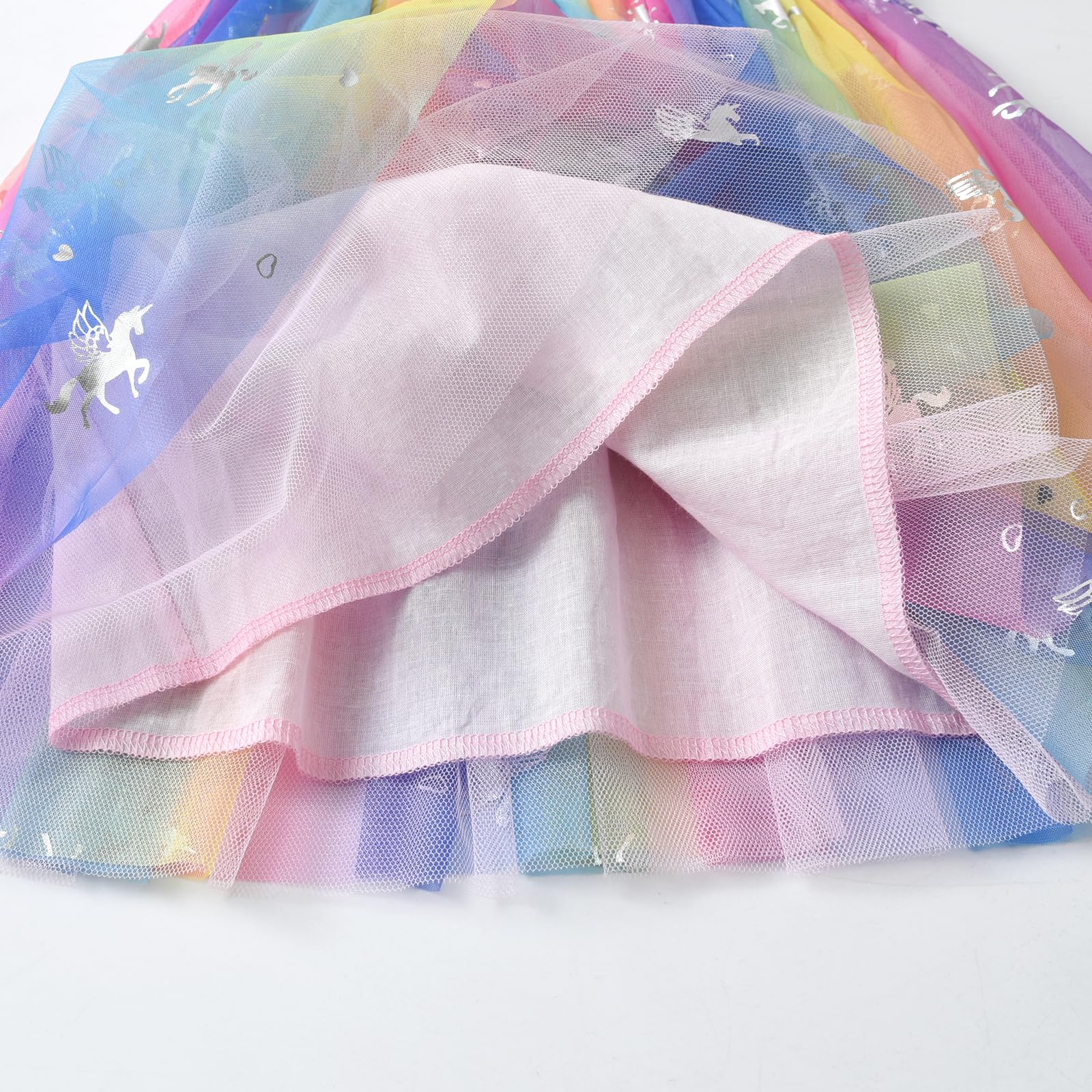 VIKITA Vestido de Princesa con Lentejuelas y Estampado de Mariposa Unicornio para Niñas