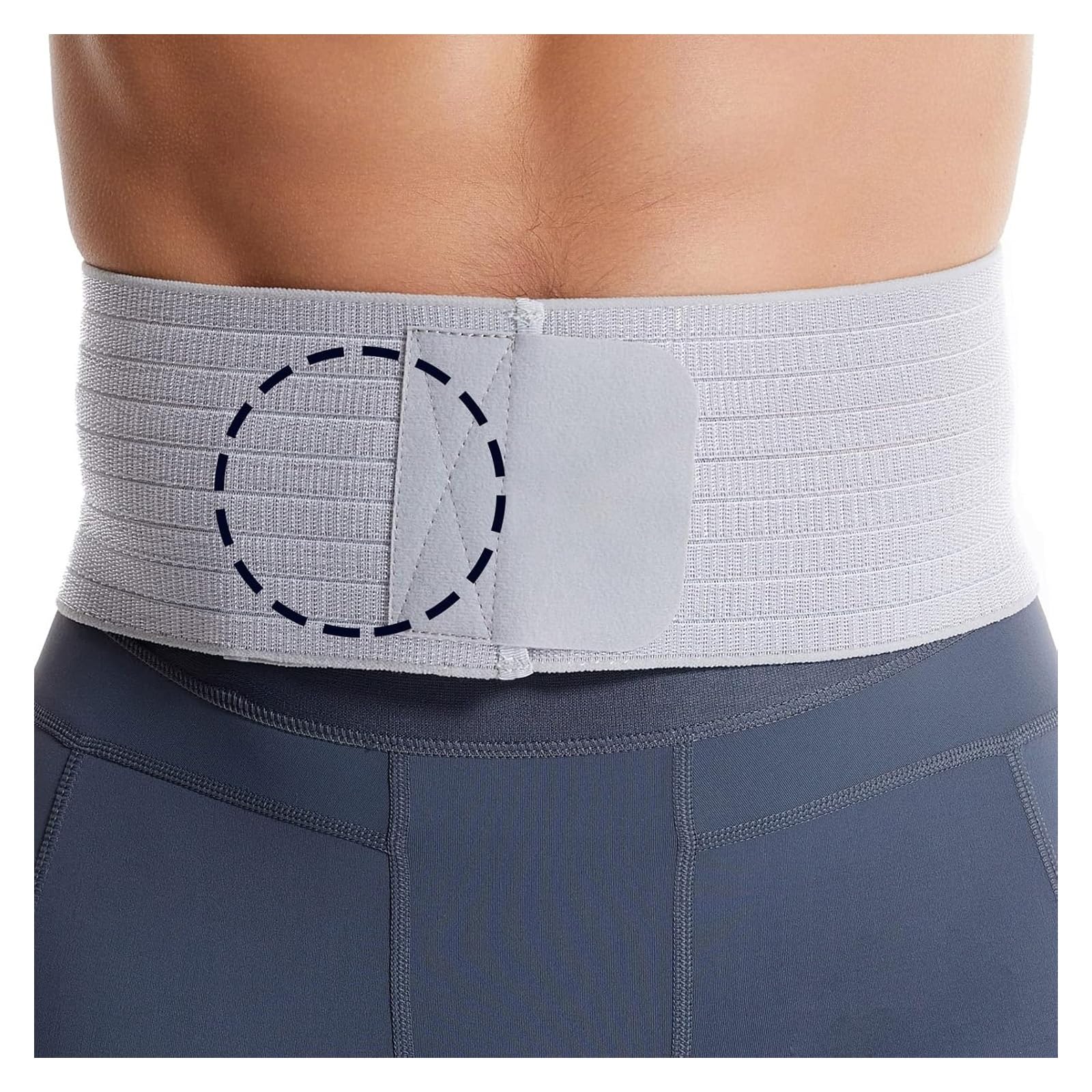 Fascia per Ernia Ombelicale, Fascia per Ernia Ombelicale Uomo, Cintura di Supporto Elastica e Regolabile per Il Recupero Post-Operatorio(Gray,Medium)