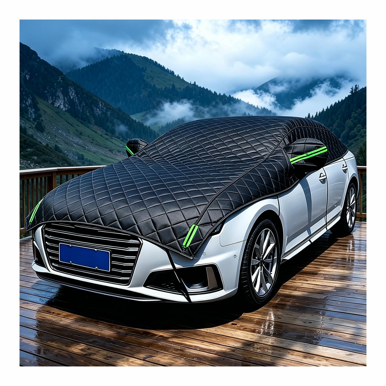 Anti-grêle Bache Voiture Exterieur pour BYD Seal U DM-i,Demi-Housse Auto Protection Imperméable Grele Rayure, Tous Temps Extérieur Voitures, Convient à Toutes Les Saisons