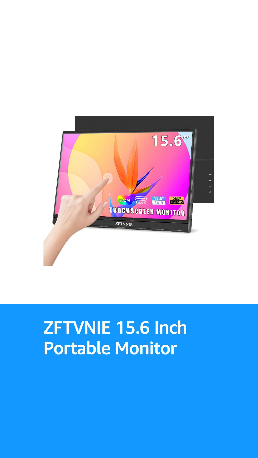 ZFTVNIE Portable Monitor -15.6 inch Touchscreen Monitor Full HD