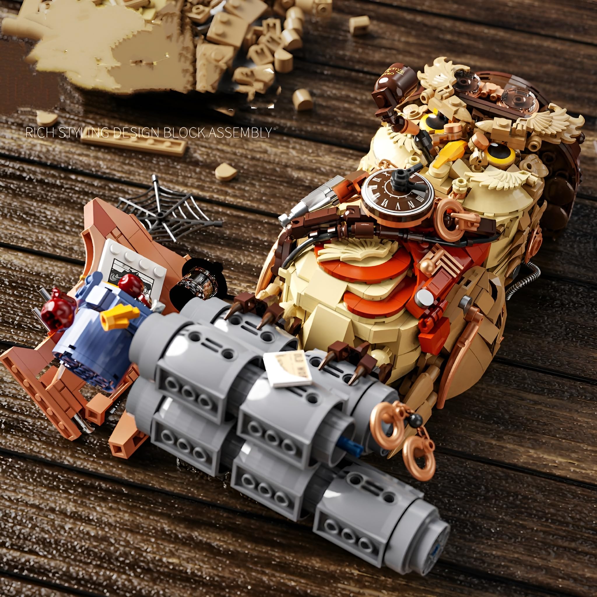 Detektiv Eule Bausteine, 1286 Teile Eule Tier Klemmbausteine, Kreatives Vogel Tier Modell Bausatz Spielzeug, Geschenkset für Erwachsene und Kinder