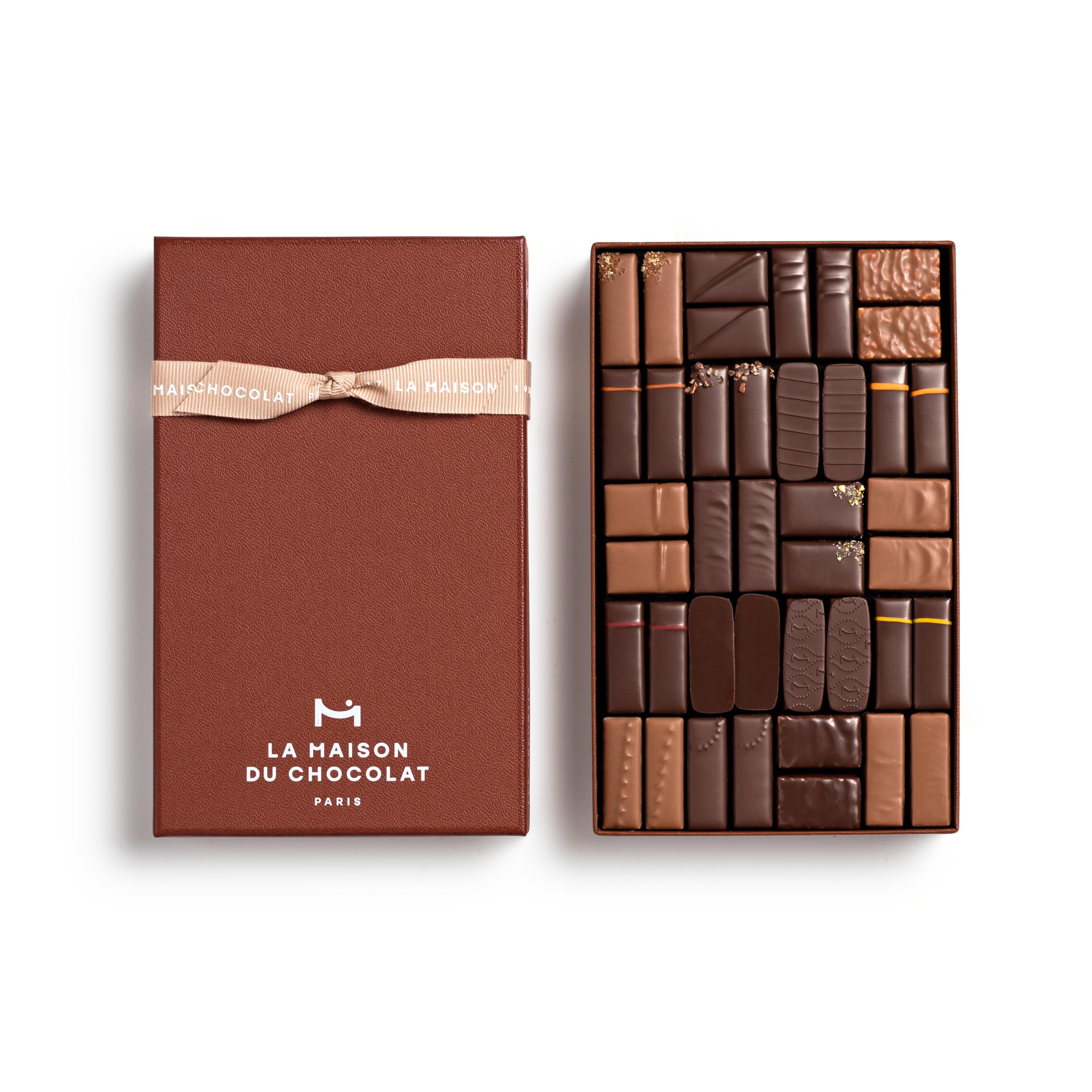 La Maison Du Chocolat Premium Dark And Milk Chocolate Coffret Maison Gift Box - 40pcs Gourmet French Chocolate