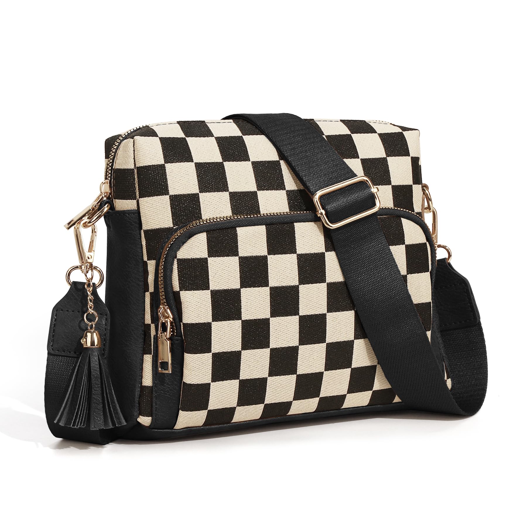 Sling Bag Crossbody Bags For Women Plaid Striped Fanny Packs Chest Bag for Work Shopping