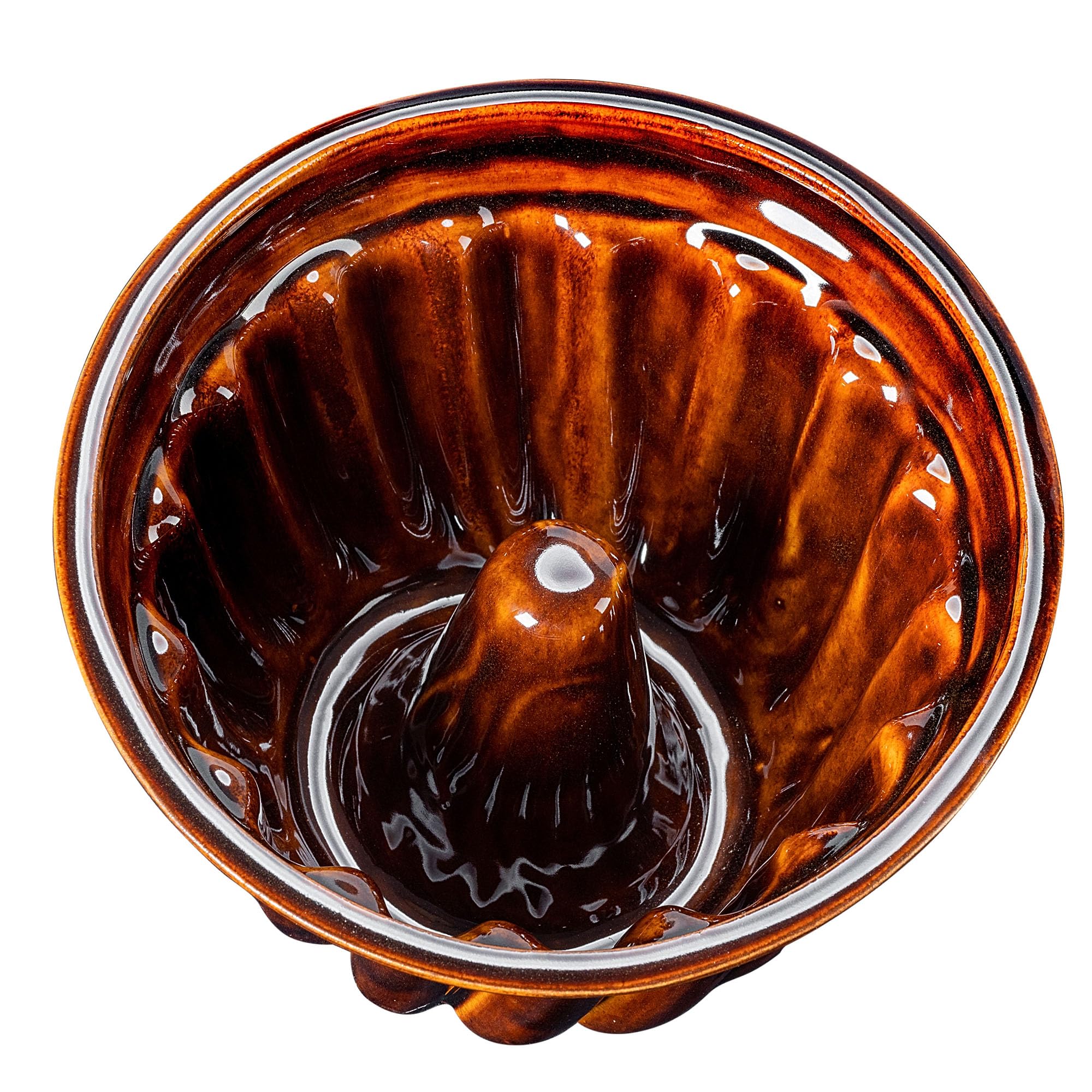 KADAX Moule à Kouglof en Grès, Moule à Gâteau Rond pour Savarin, Kougelhopf et Pudding, Parfait pour Les Gâteaux Traditionnels Alsaciens (24 cm)