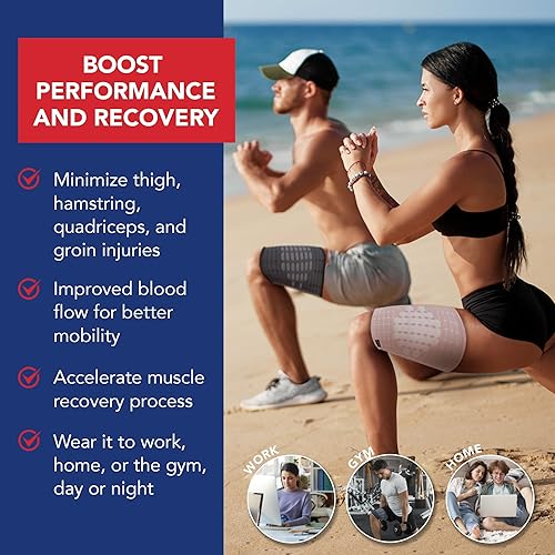 Miniatura 4 de Dr. Arthritis Doctor Developed - Manga de compresión para muslos para mujeres y hombres, transpirable para piernas, manga de compresión médica