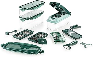 Genius Nicer Dicer Plus Zestaw Akcesoriów Kuchennych 18 Części, Tworzywo Sztuczne, Szmaragdowa Zieleń, 26 x 9 x 13 cm
