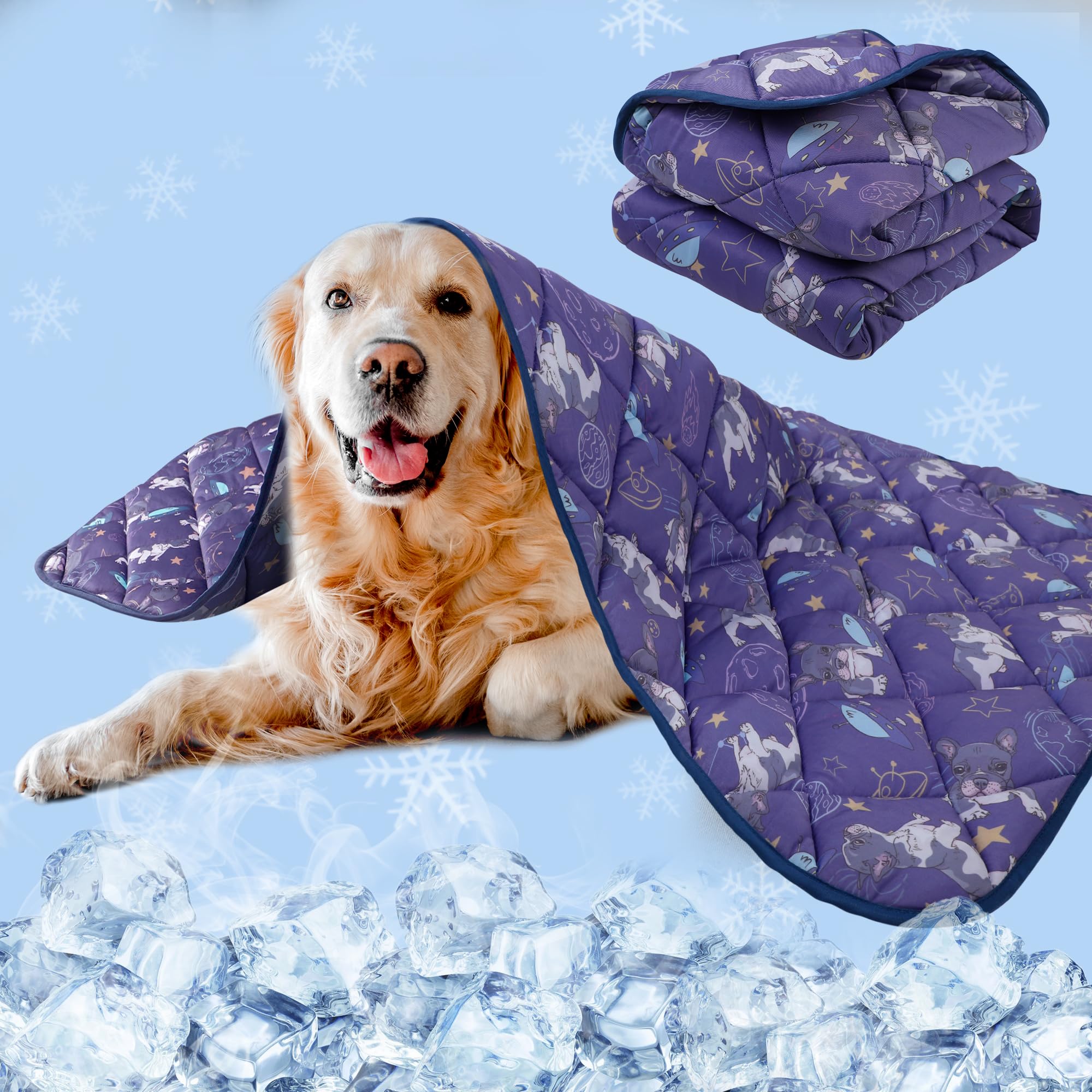 Pedobi Cooling Blanket for Dogs, Dog Cooling Mat & Bed, Q-MAX>0.42- Lightweight, Durable & Breathable Pet Throw for Sofa, Car and Furniture Protector, Reversible Design, 40"x60"