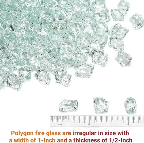 Miniatura 9 de Skyflame Vidrio de fuego poligonal de 10 libras para jardinería de chimeneas de hoguera, 12 pulgada, azul cobalto