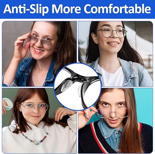 Miniatura 5 de 20 pares de protectores de nariz para lentes, almohadillas de nariz transparentes para lentes, almohadillas de nariz de silicona para gafas,