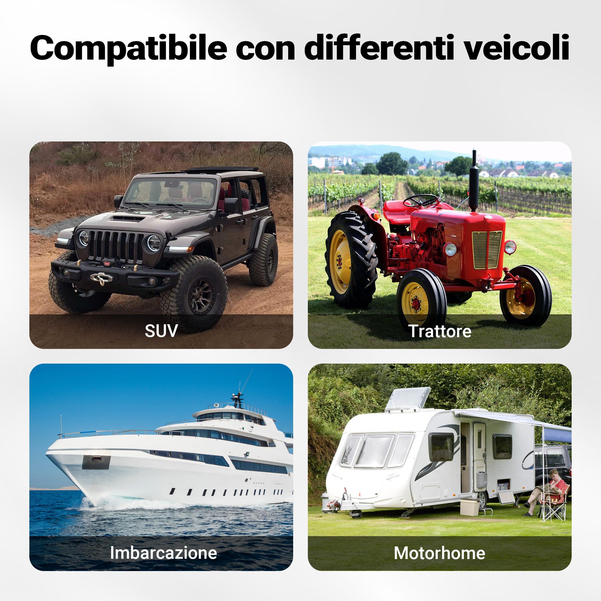 Wiltec Caricabatterie da 12V e 24V con ruote, funzione d'avviamento, ricarica rapida