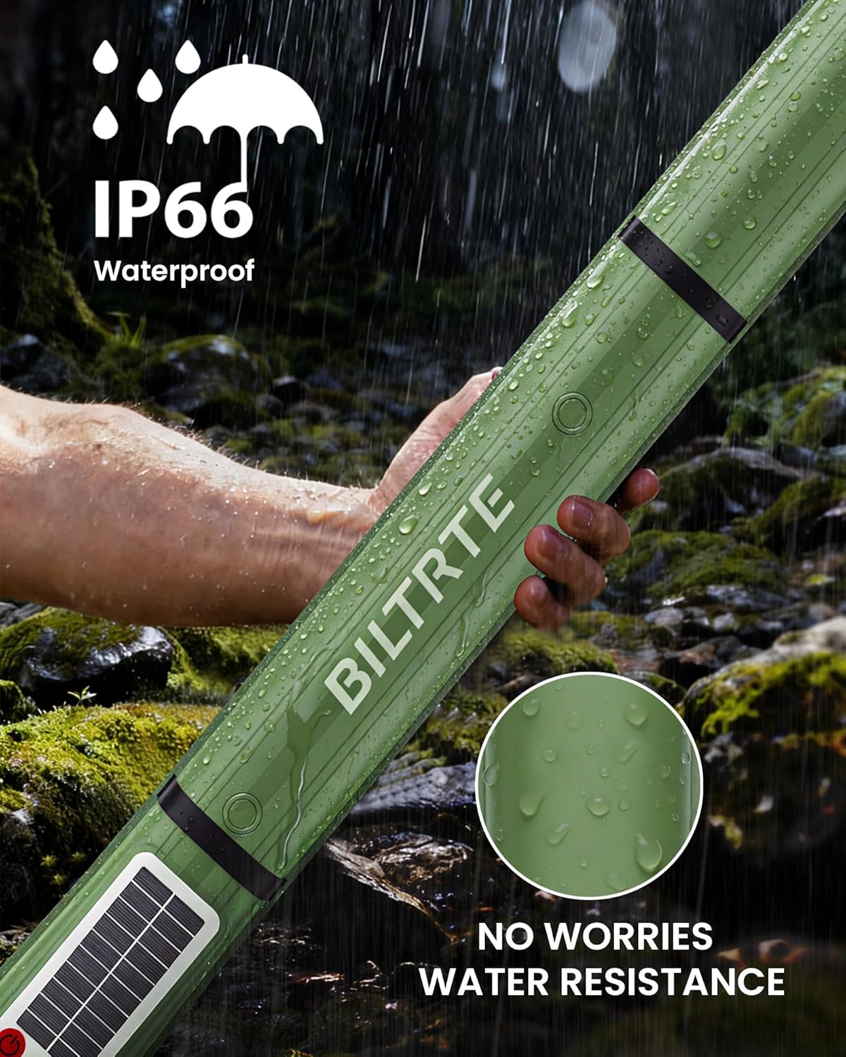 34" Inflatable Solar Camping Lantern & 4000mAh Power Bank, 339LM Ultra Bright LED Light Tube, USB-C Rechargeable & IP66 Waterproof Portable Tent Lamp for Hurricane, Power Outage, Backpacking, Survival