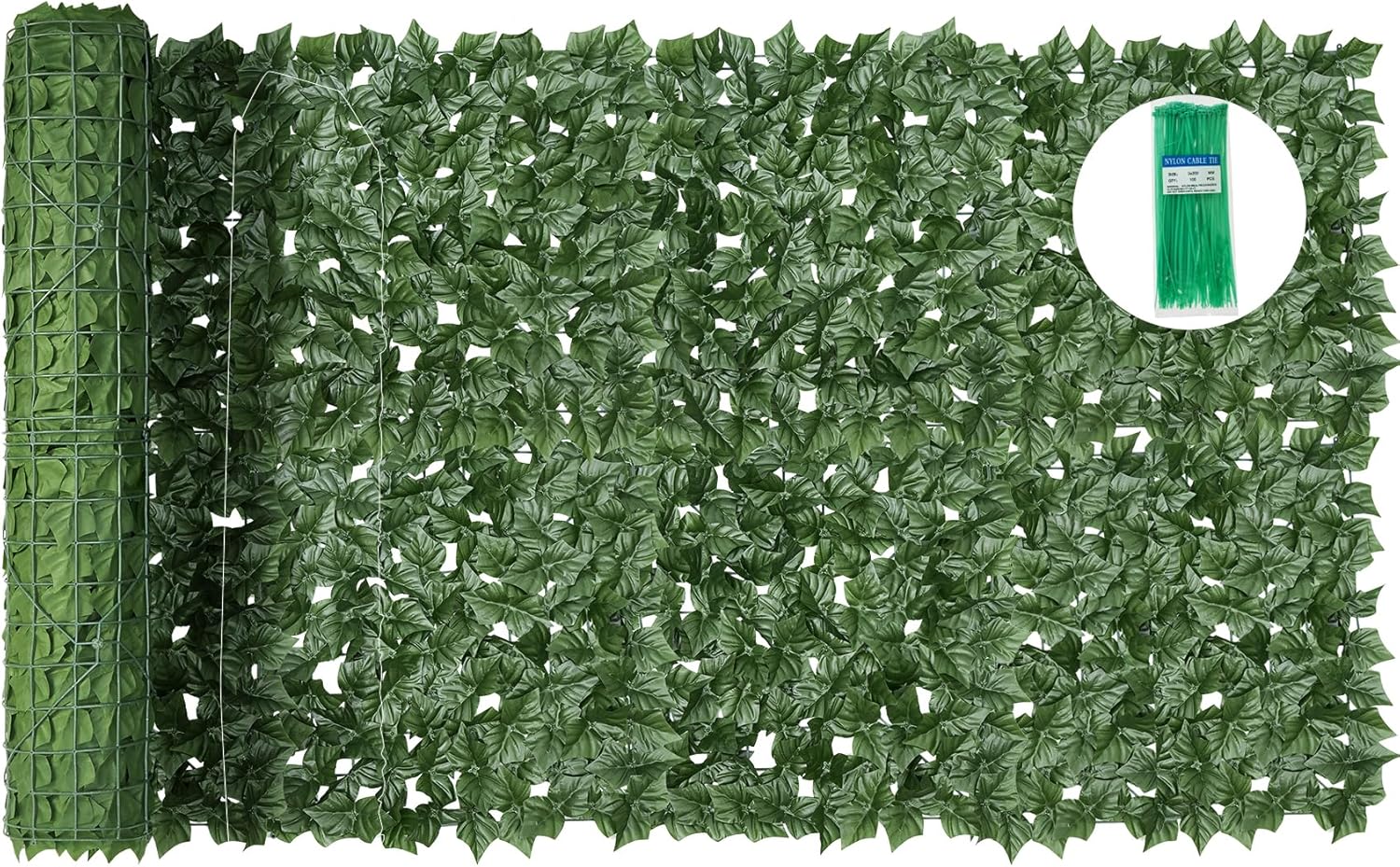 Artificial Ivy Privacy Fence Screen,240X40 in Privacy Fence Panels Balcony Privacy Screen Faux Ivy Hedge Vine Leaf Greenery Backdrop Privacy Screen Outdoor for Patio,Balcony, Garden, Backyard