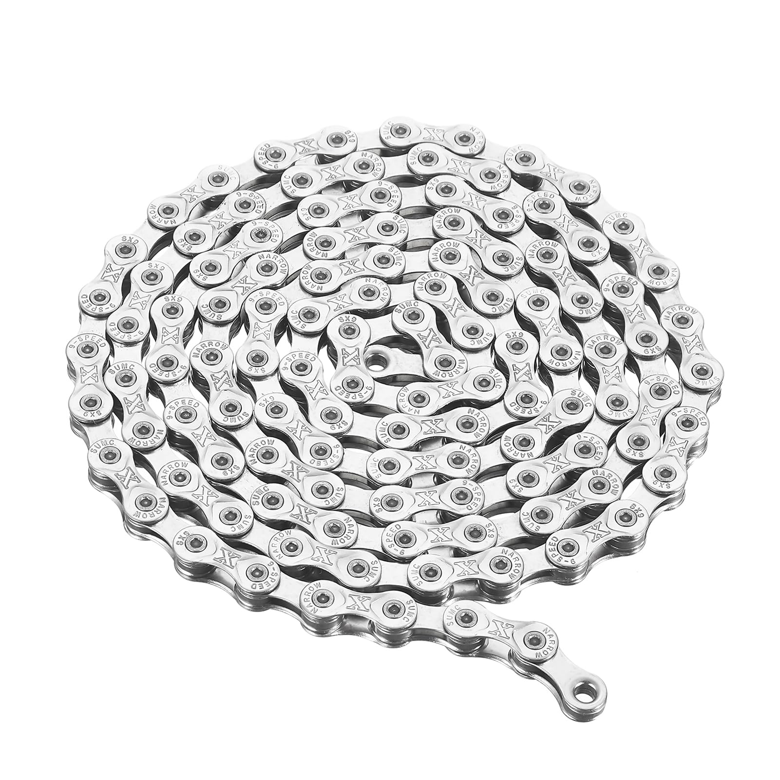 RUIZD 9 Speed Bike Chain, X9 Bicycle Chains 27 Speed All Compatible SRM SMN CP KC Mountain Bike/Road Bike/BMX Llight Weight High Quanlity, 116Links 290G, Silver