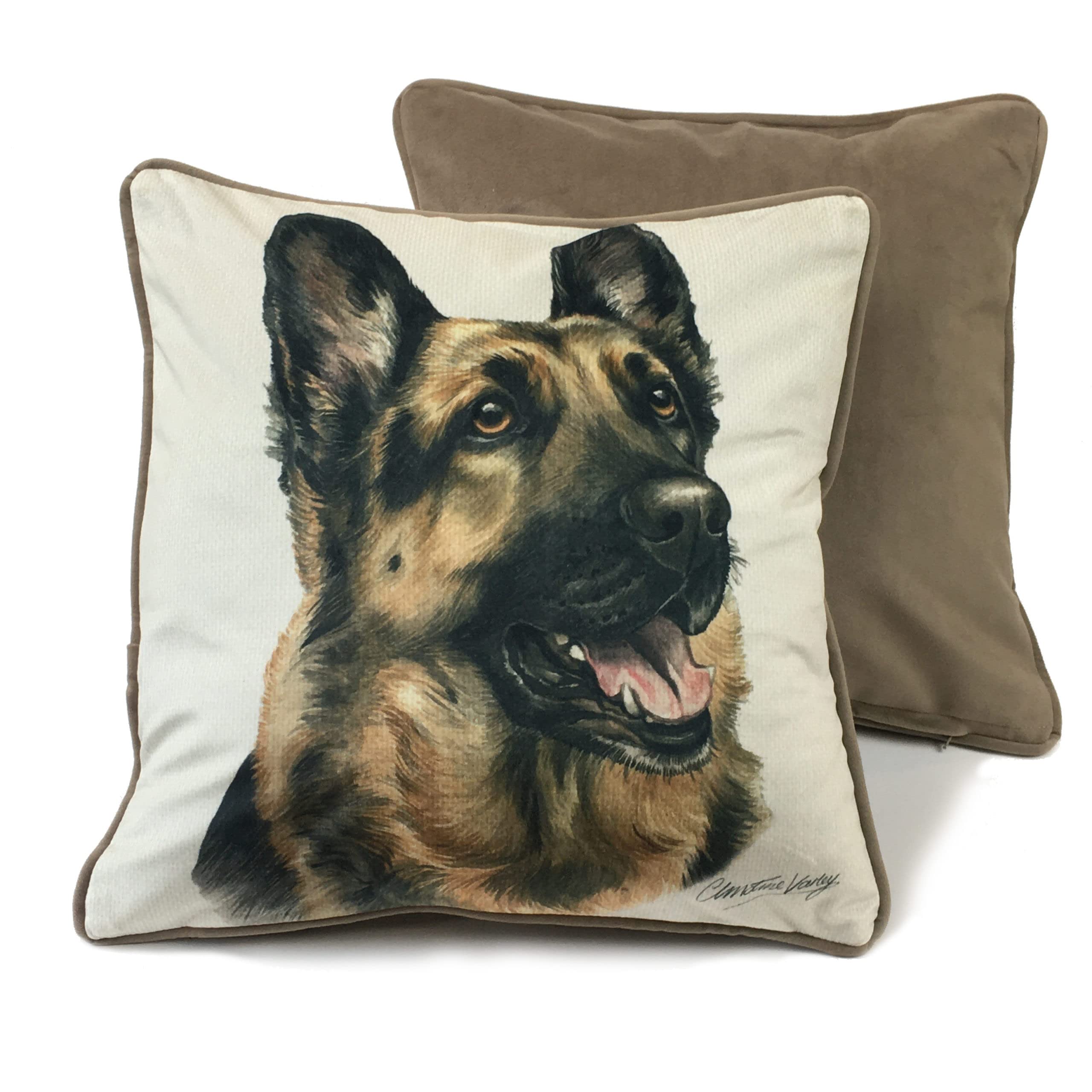 WaggyDogz German Shepherd Dog Luxury Dog Cushion/Pillow by Christine Varley (CUS-UK06)