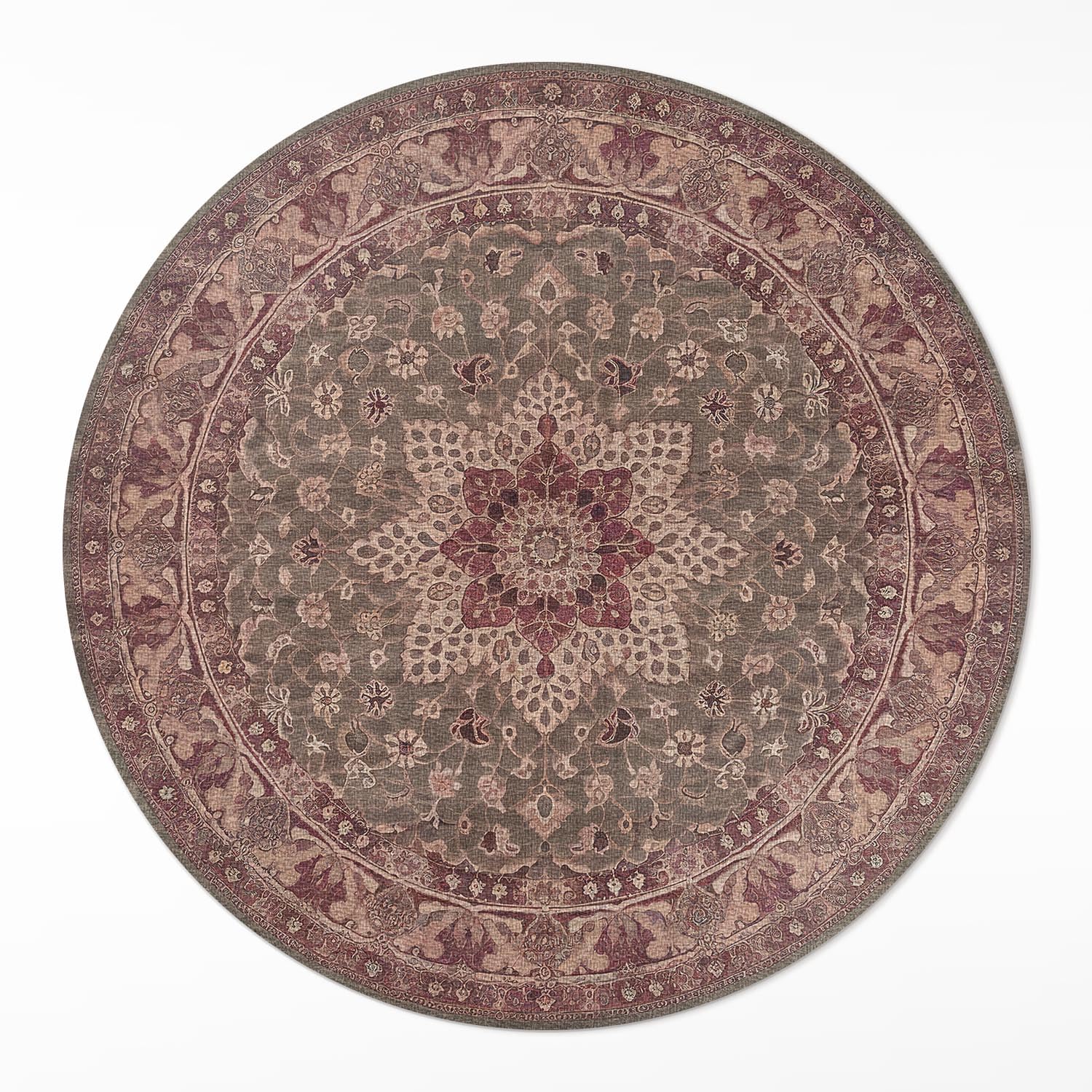 Tapis du sol vinyle ø110 cm PVC pour salon chambre intérieur résistant à la rayure