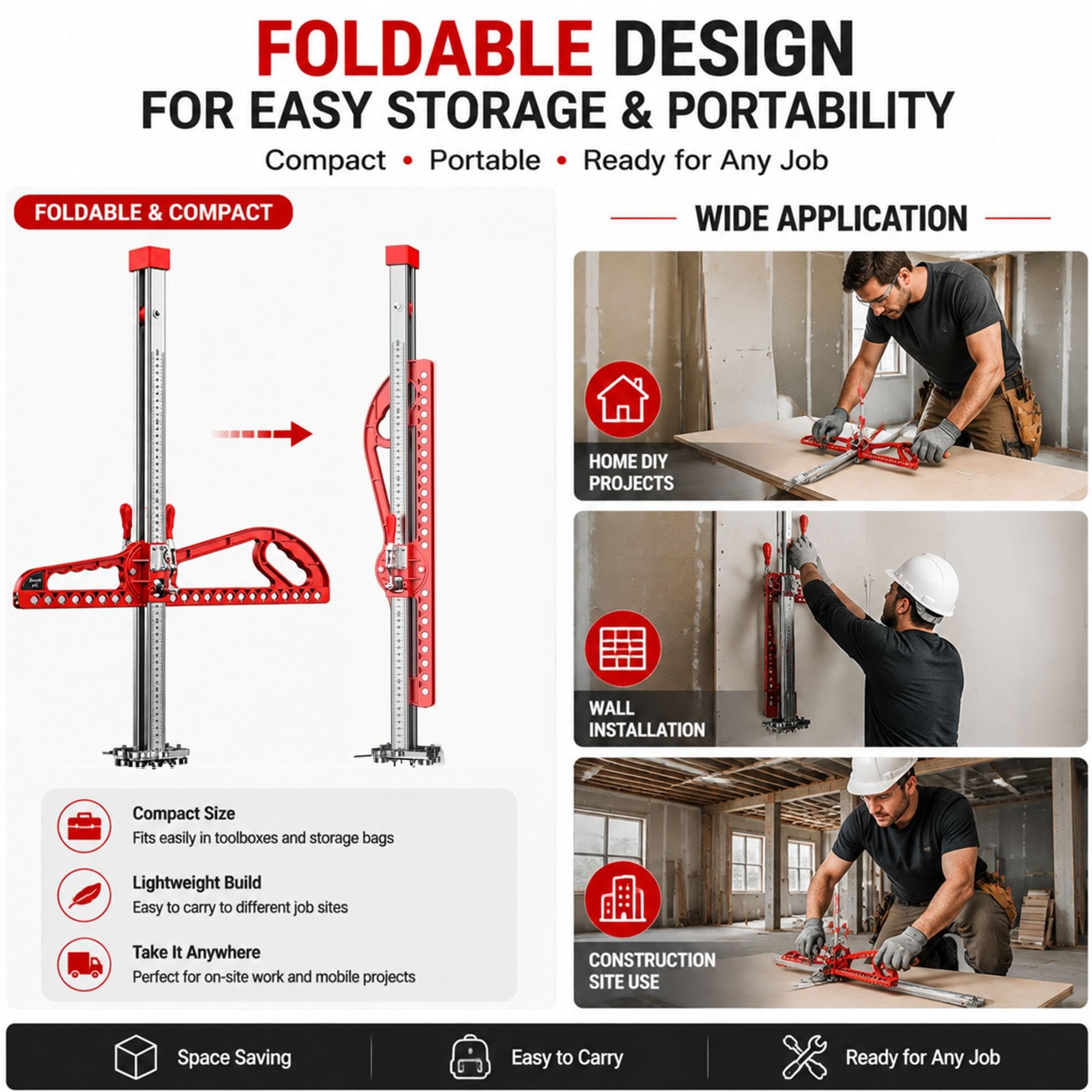 Outil de Coupe de cloison sèche Coupe-cloison Pliable