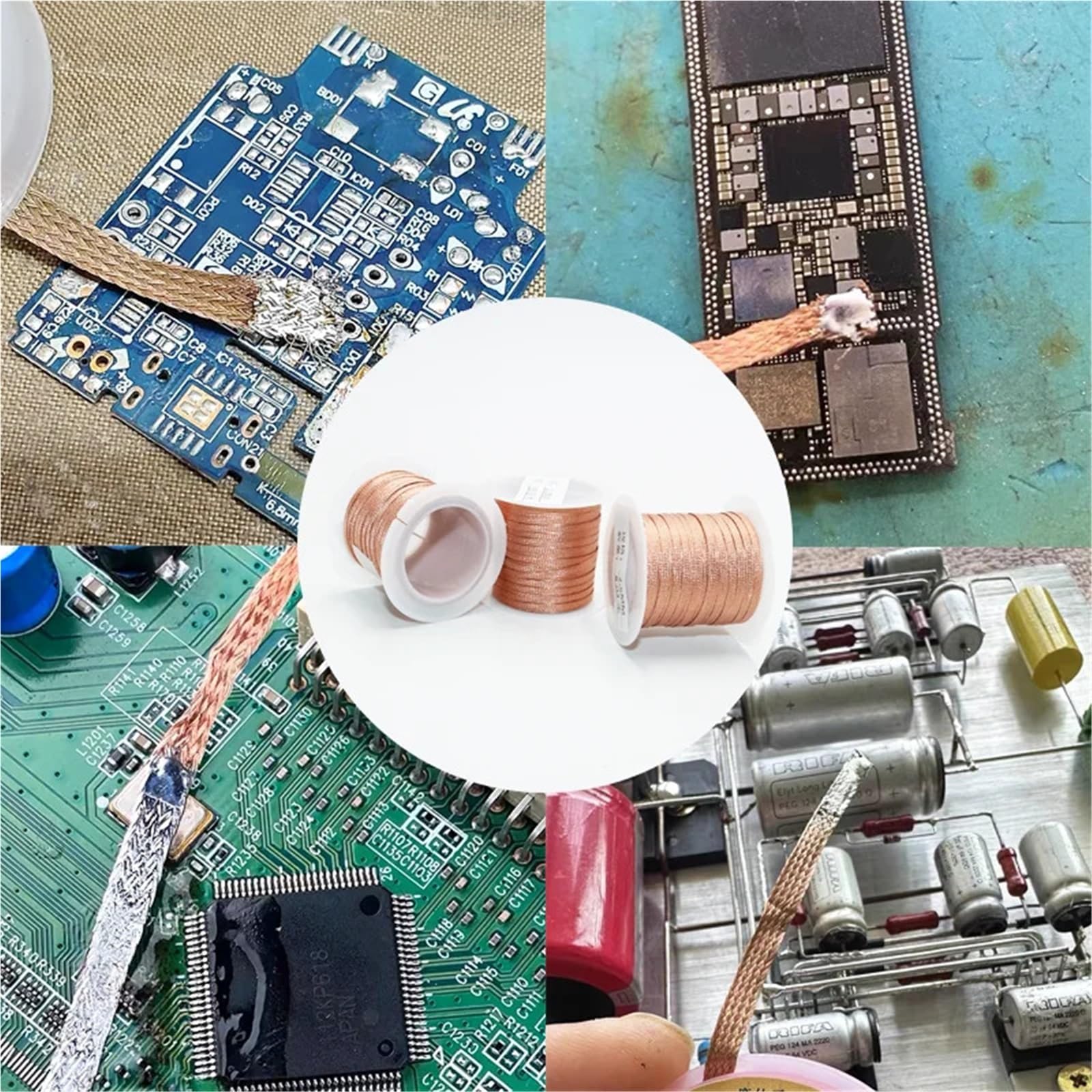 Kit Riparazione Paraurti Auto Filo di Rame 15/8M Lunghezza 2,0/2,5/3mm Larghezza Treccia dissaldante Stoppino Saldatura Rimozione Fili per PCB Saldatura BGA Rilavorazione(3mm x Length 15M)