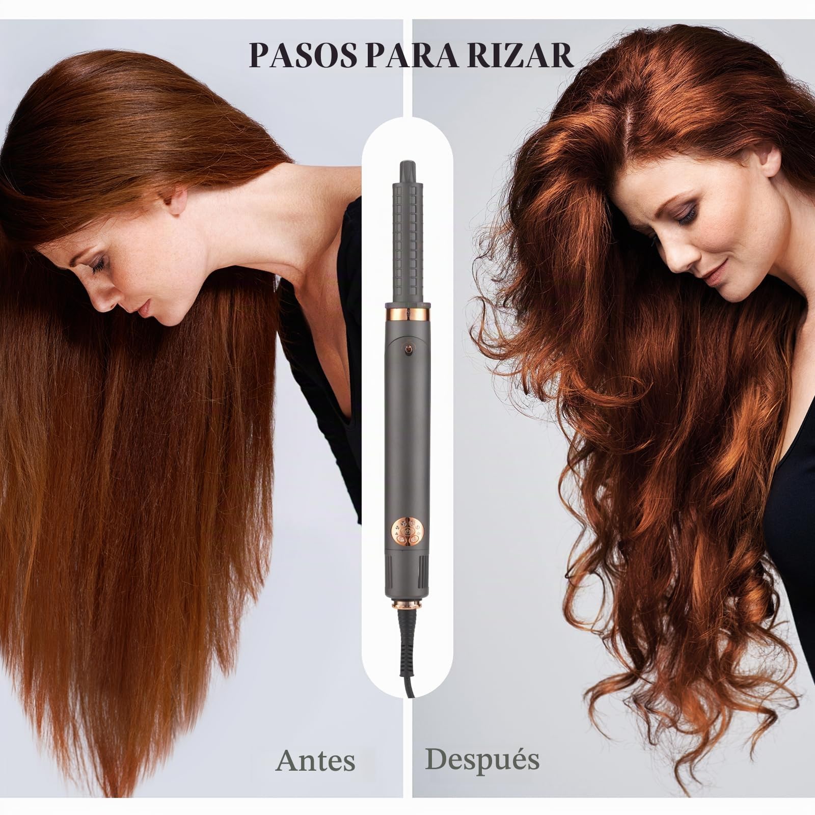 BESTBOMG Air Styler 6 en 1 Cepillo Secador De Pelo, Hairstyler 110000 RPM Cepillos de Aire Caliente, Moldeador Alisador, Cepillo Alisador Pelo, Rizadores Automáticos, Cepillo Redondo