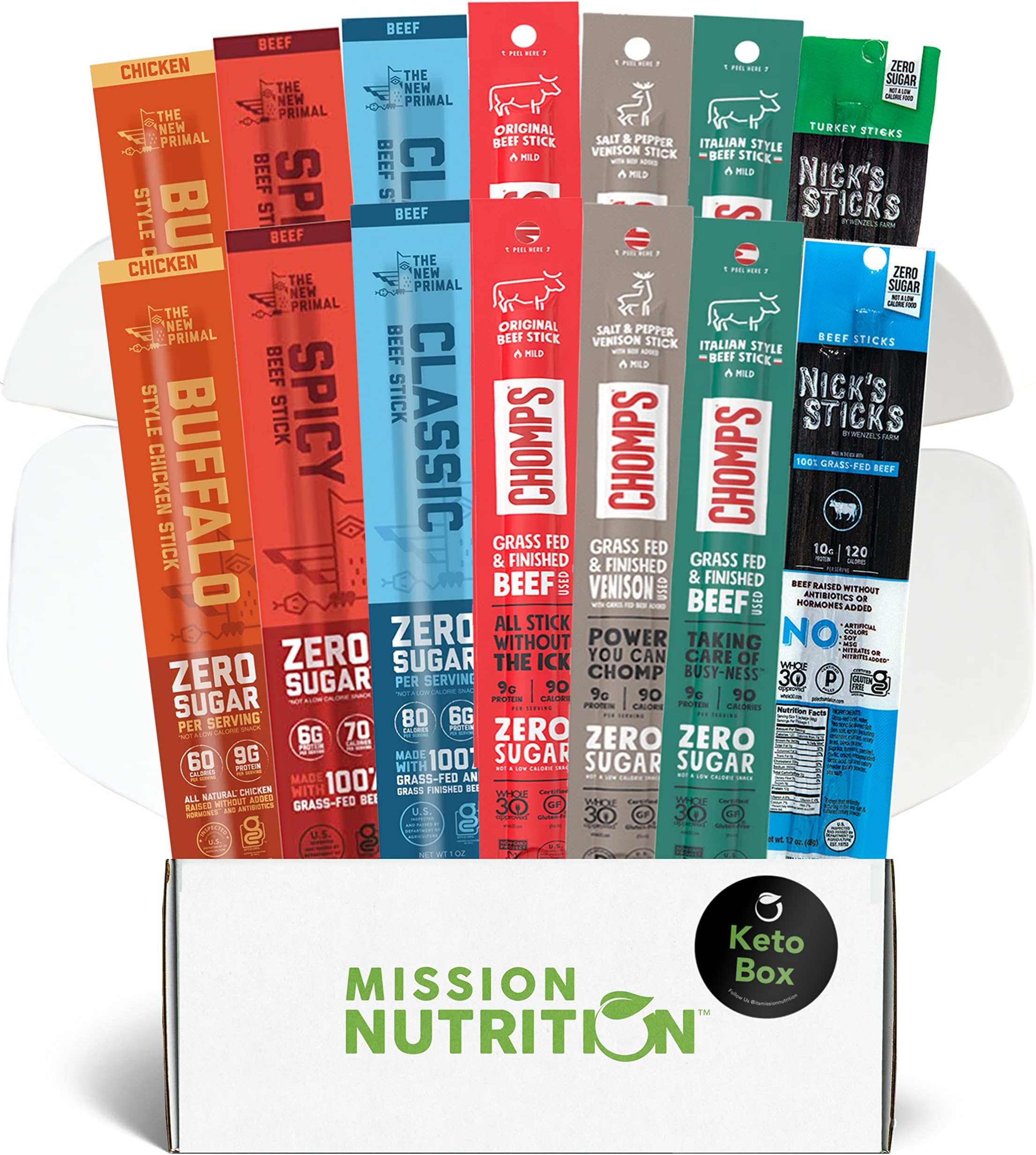 Nick's Sticks 100 GrassFed Beef, Free Range Turkey