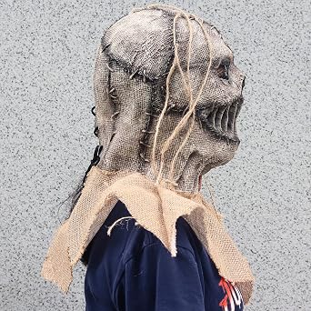 Infinity Gauntlet Scarecrow Clown Zombie Horror Full Head Latex Burlap Mask Creepy Evil Ugly Demon Realistic Scary Halloween Cosplay Mask Costume Pops for Adult