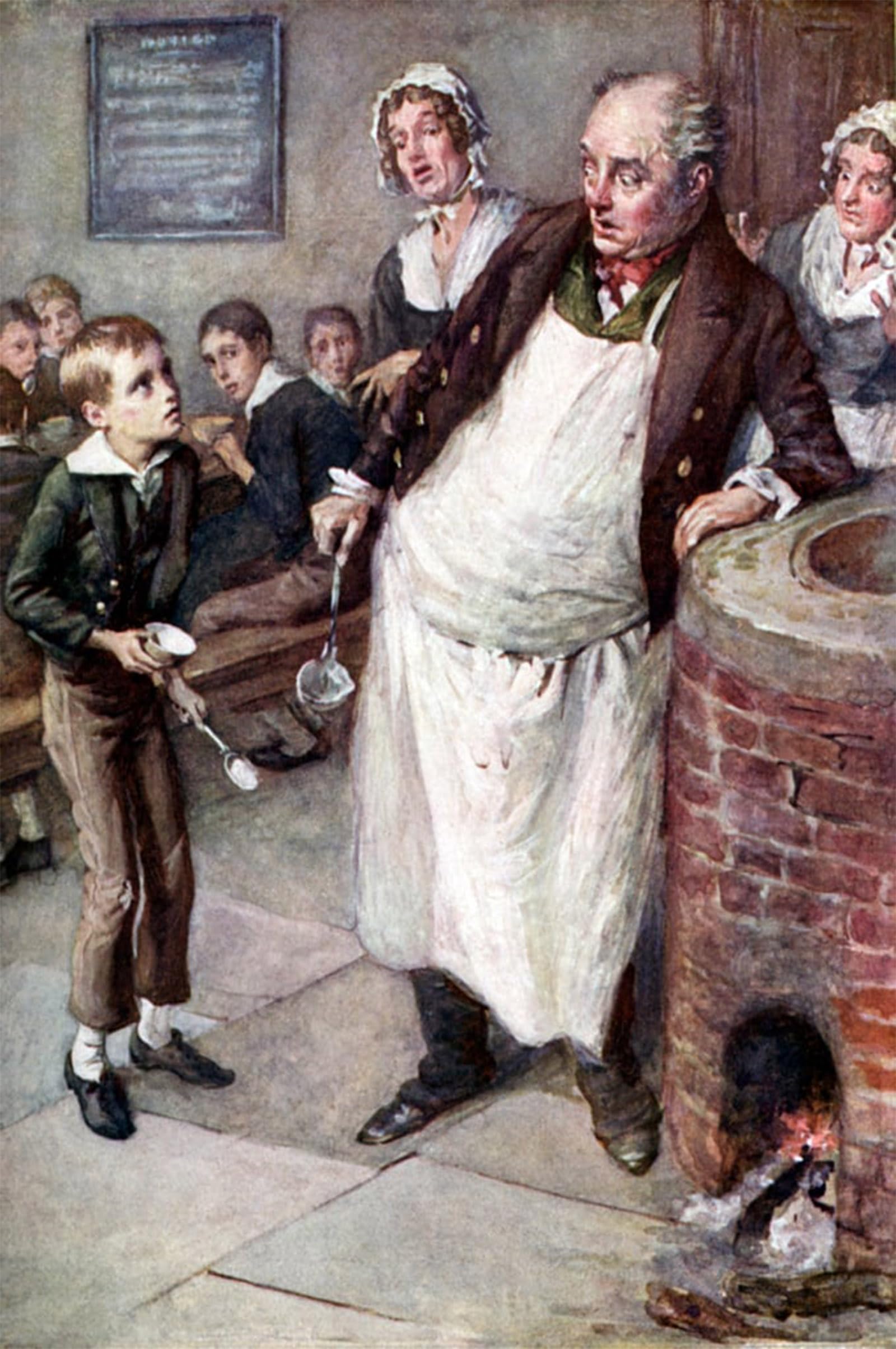 POSTERIIk Vintage Classic Picture Landscape Artwork Oliver Twist by Harold Copping Portrait Canvas Painting for Office Home Decor 60x90cm