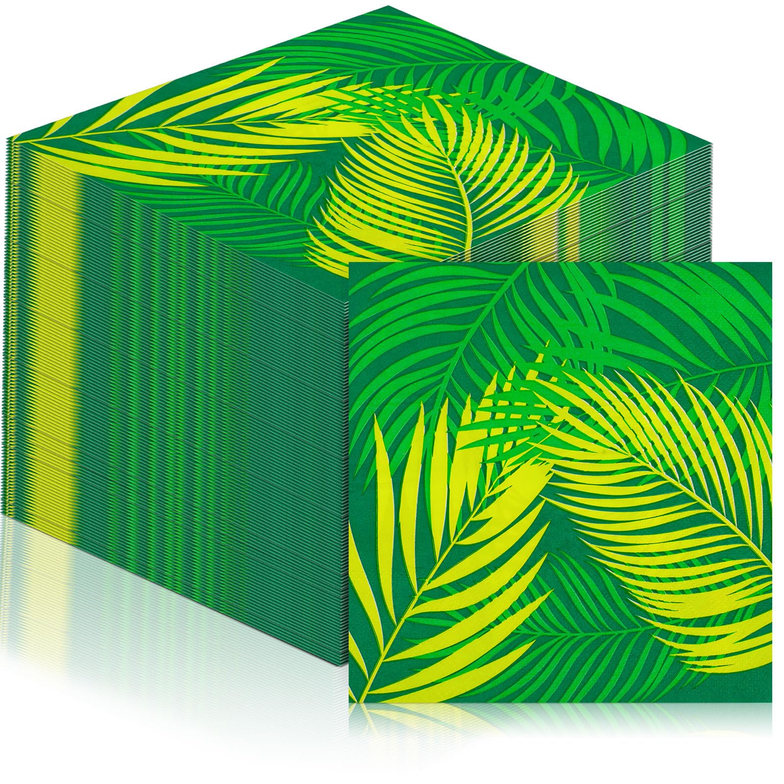 Feifeiya 60 Pcs Tropical Palm Leaf Cocktail Napkins 6.5 x 6.5 Inches